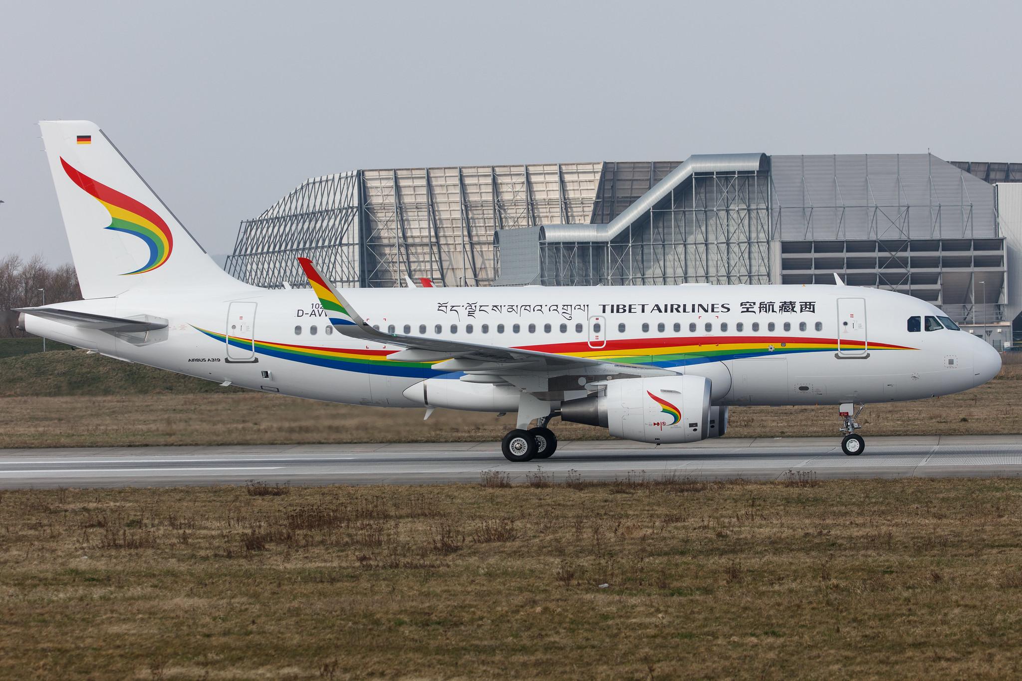 Hamburg Finkenwerder: Tibet Airlines (TV / TBA) |  Airbus A319-115 A319 | D-AVWD (B-322D) | MSN 10223