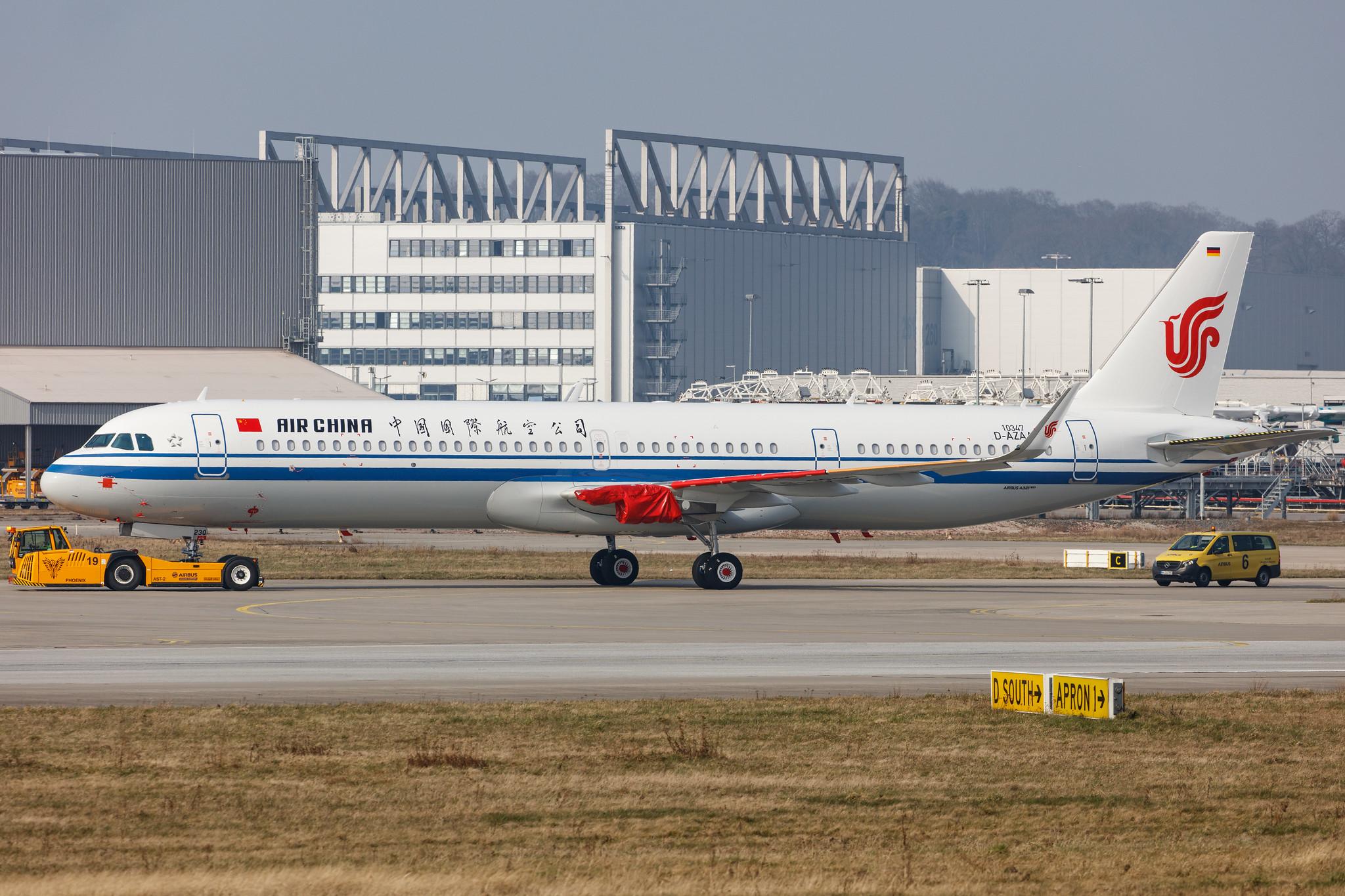 Hamburg Finkenwerder: Air China (CA / CCA) |  Airbus A321-272NX A21N | D-AZAA (B-323Q) | MSN 10347