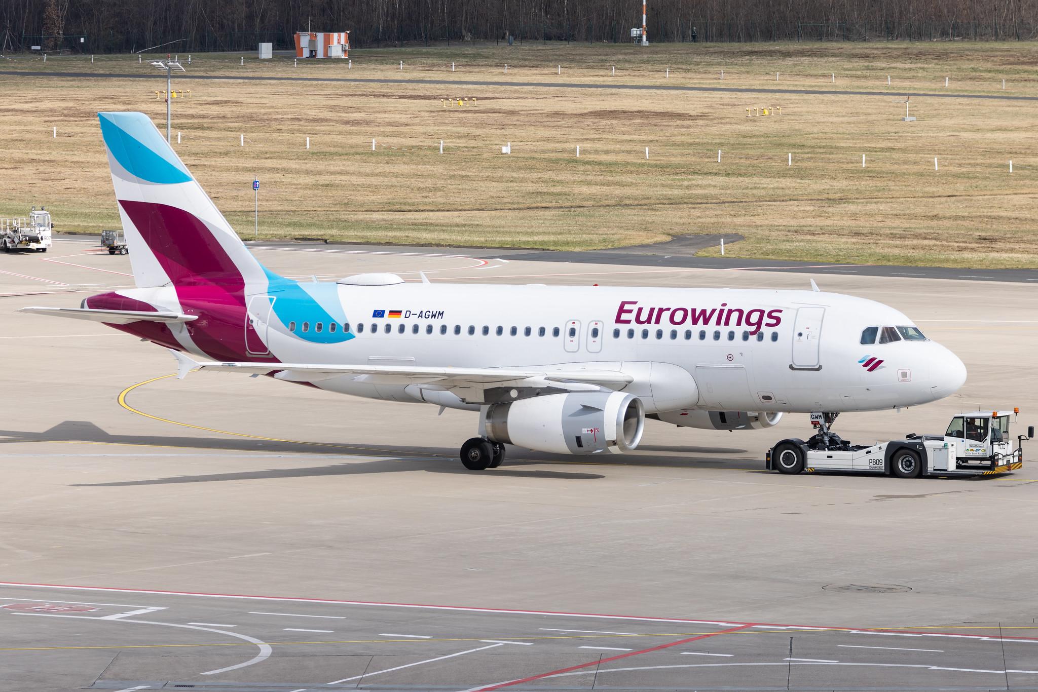 Köln Bonn Airport: Eurowings (EW / EWG) |  Airbus A319-132 A319 | D-AGWM | MSN 3839