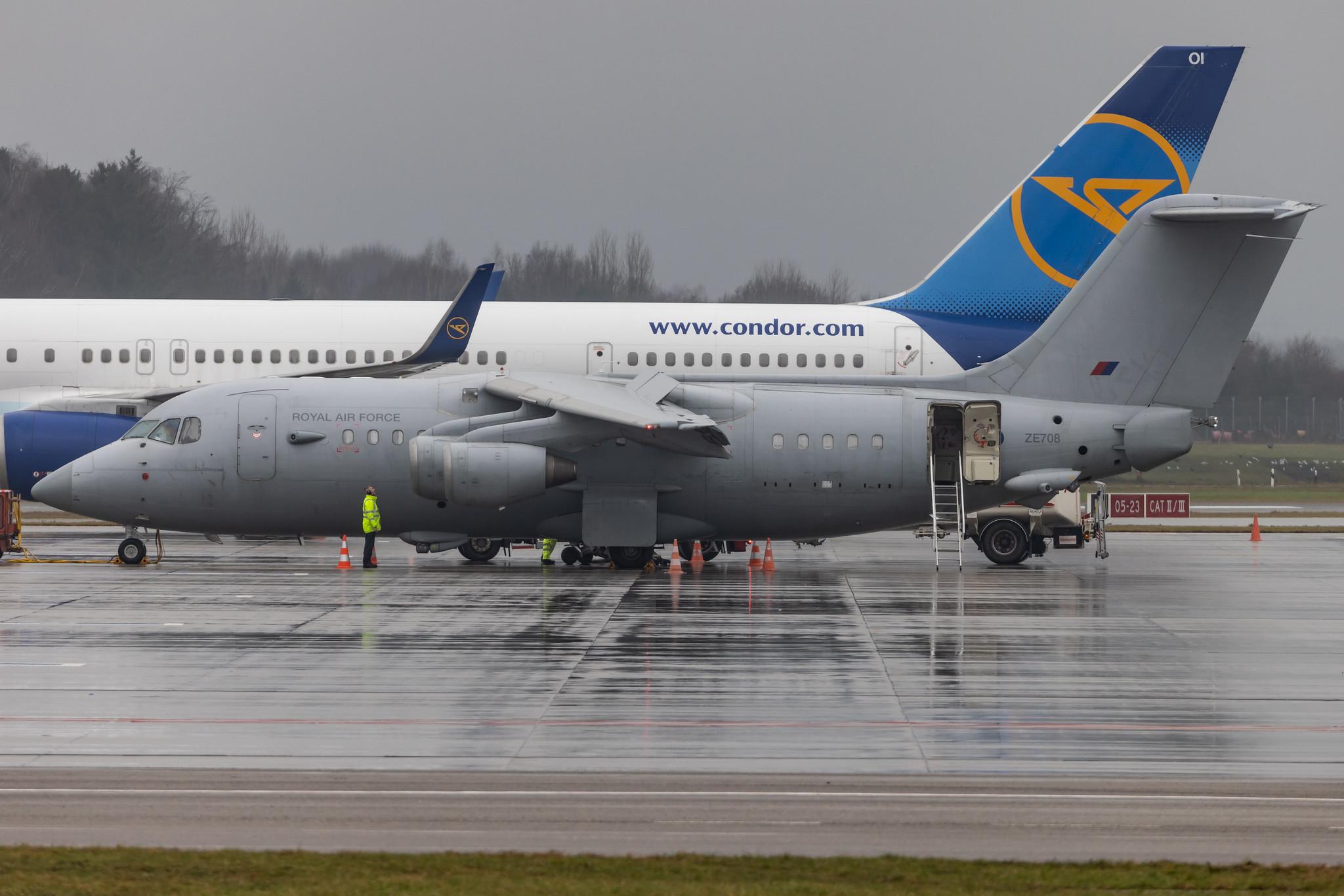 Hamburg Airport: Royal Air Force |  BAe 146-200 B462 | ZE708 | MSN ZE708