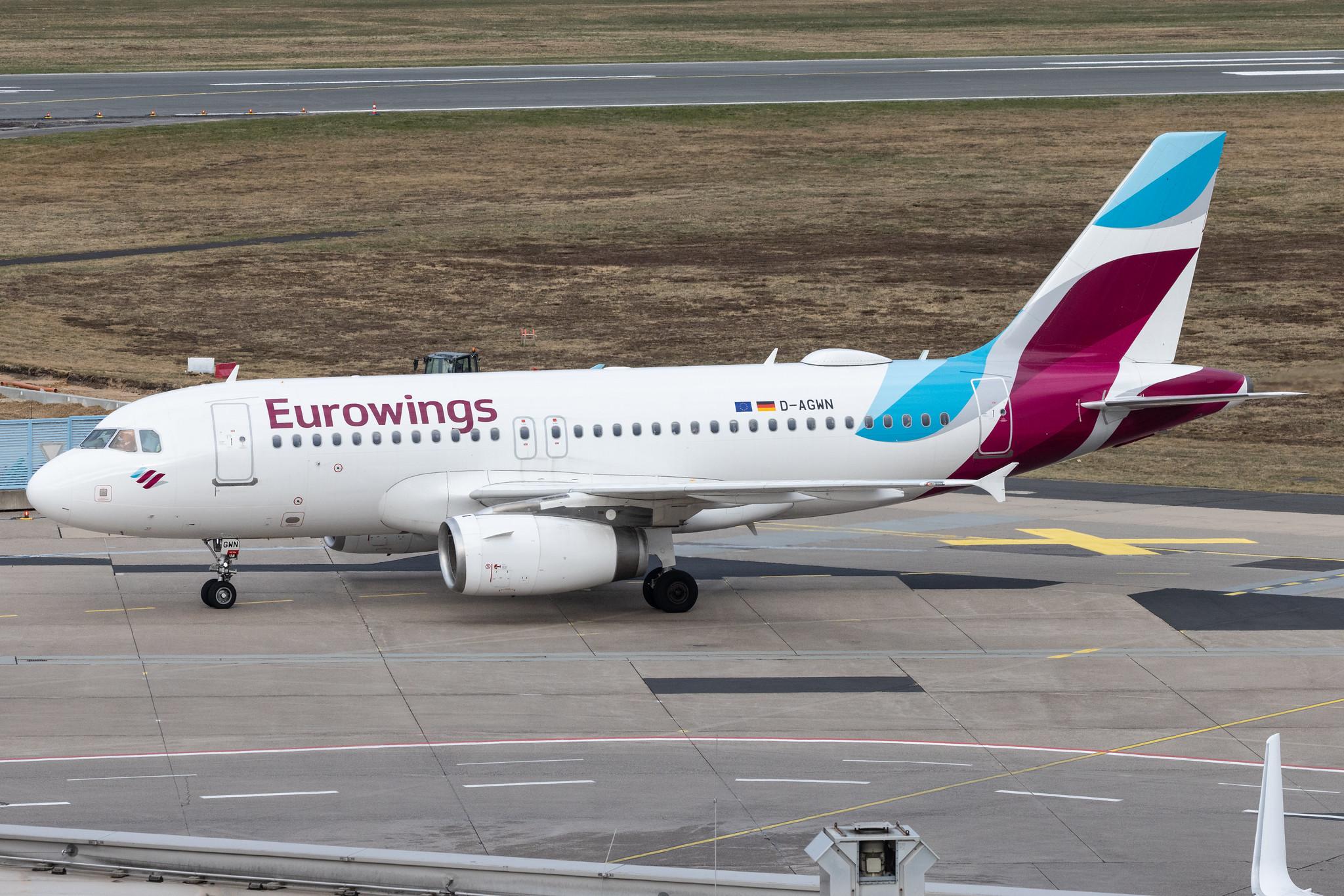 Köln Bonn Airport: Eurowings (EW / EWG) |  Airbus A319-132 A319 | D-AGWN | MSN 3841