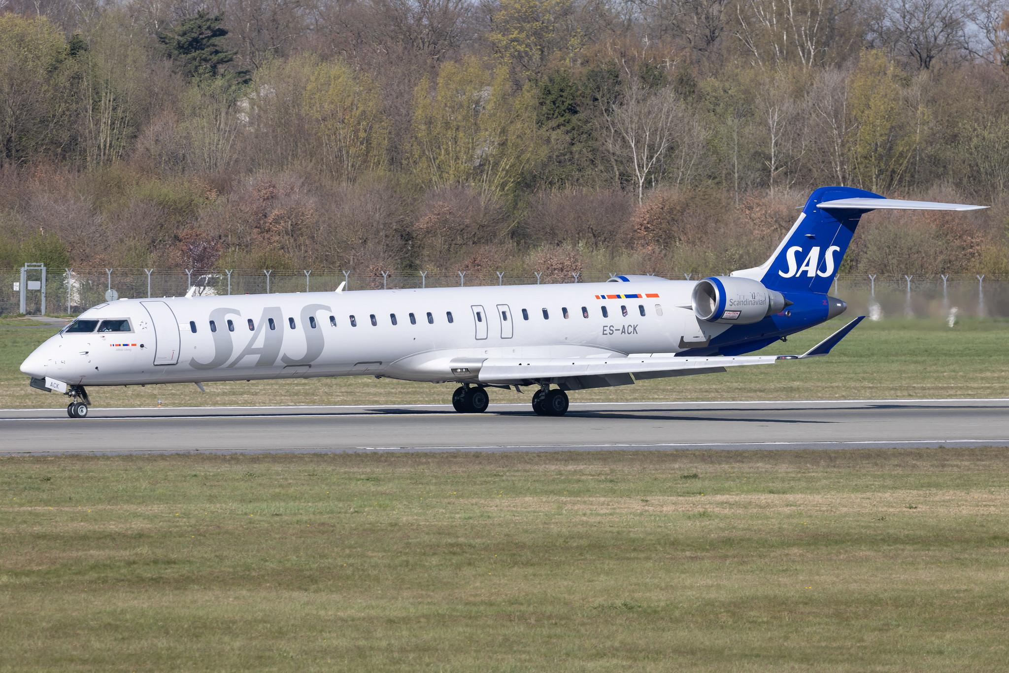 Hamburg Airport: SAS (SK / SAS) | Operator: Xfly |  Mitsubishi CRJ-900ER CRJ9 | ES-ACK | MSN 15211
