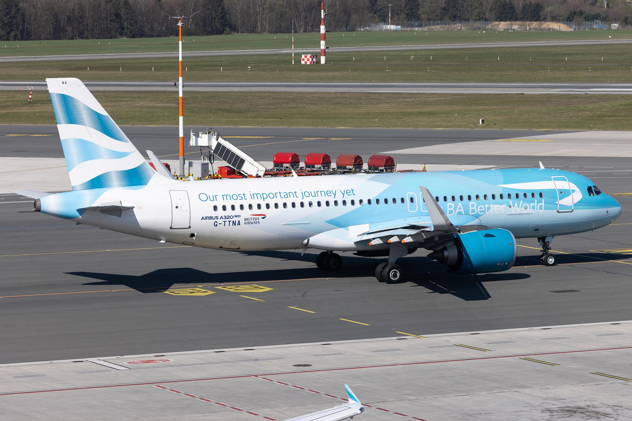 Hamburg Airport: British Airways (BA / BAW) |  Livery: BA Better World Livery |  Airbus A320-251N A20N | G-TTNA | MSN 8108