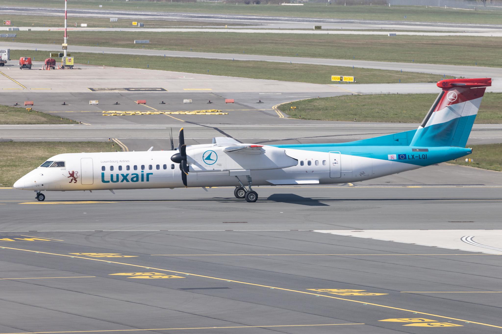 Hamburg Airport: Luxair (LG / LGL) |  De Havilland Canada Dash 8-400 DH8D | LX-LQI | MSN 4534