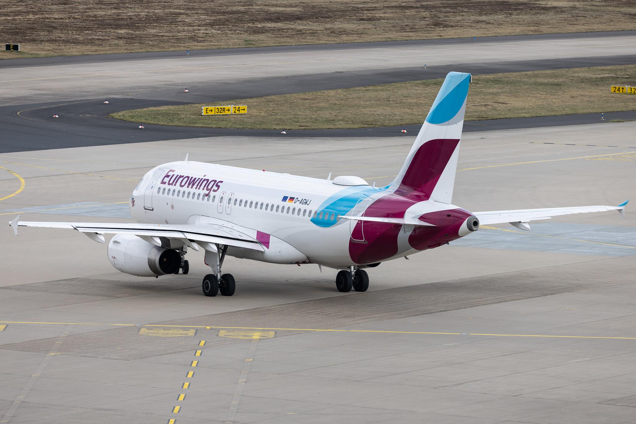 Köln Bonn Airport: Eurowings (EW / EWG) |  Airbus A319-132 A319 | D-AGWJ | MSN 3375