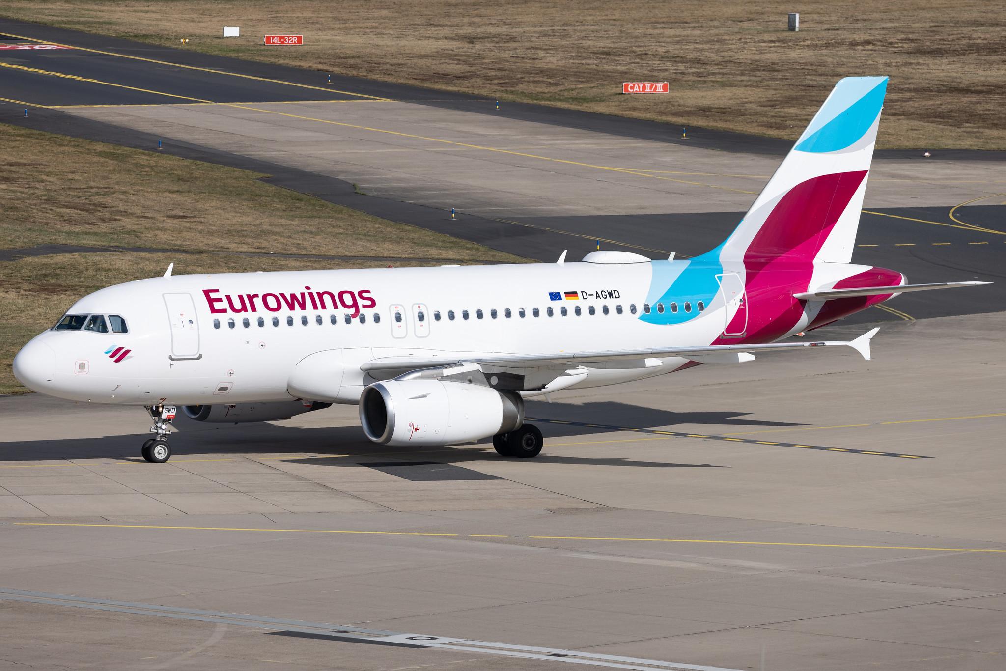 Köln Bonn Airport: Eurowings (EW / EWG) |  Airbus A319-132 A319 | D-AGWD | MSN 3011