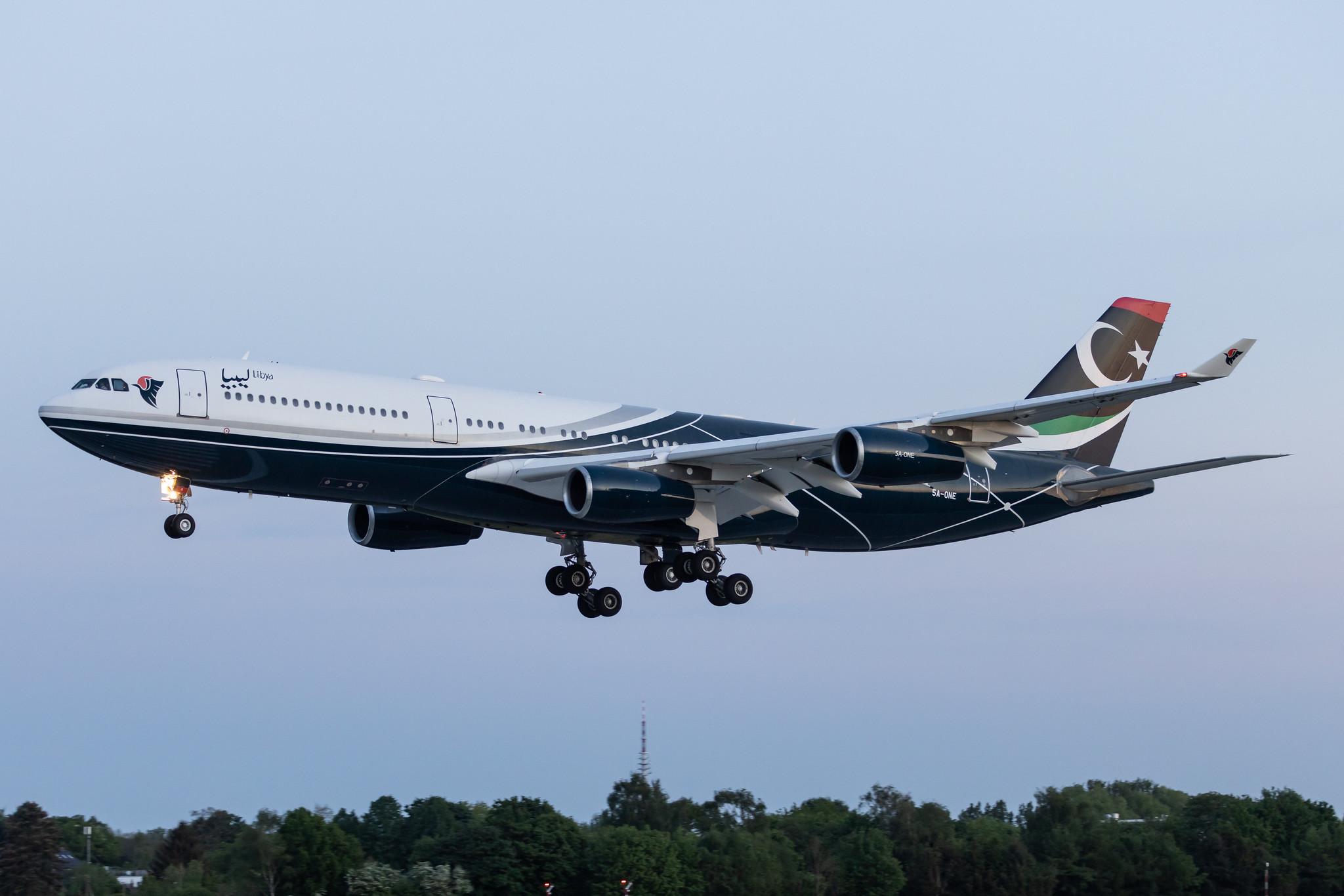 Hamburg Airport: Libya - Government |  Airbus A340-213 A342 | 5A-ONE | MSN 151