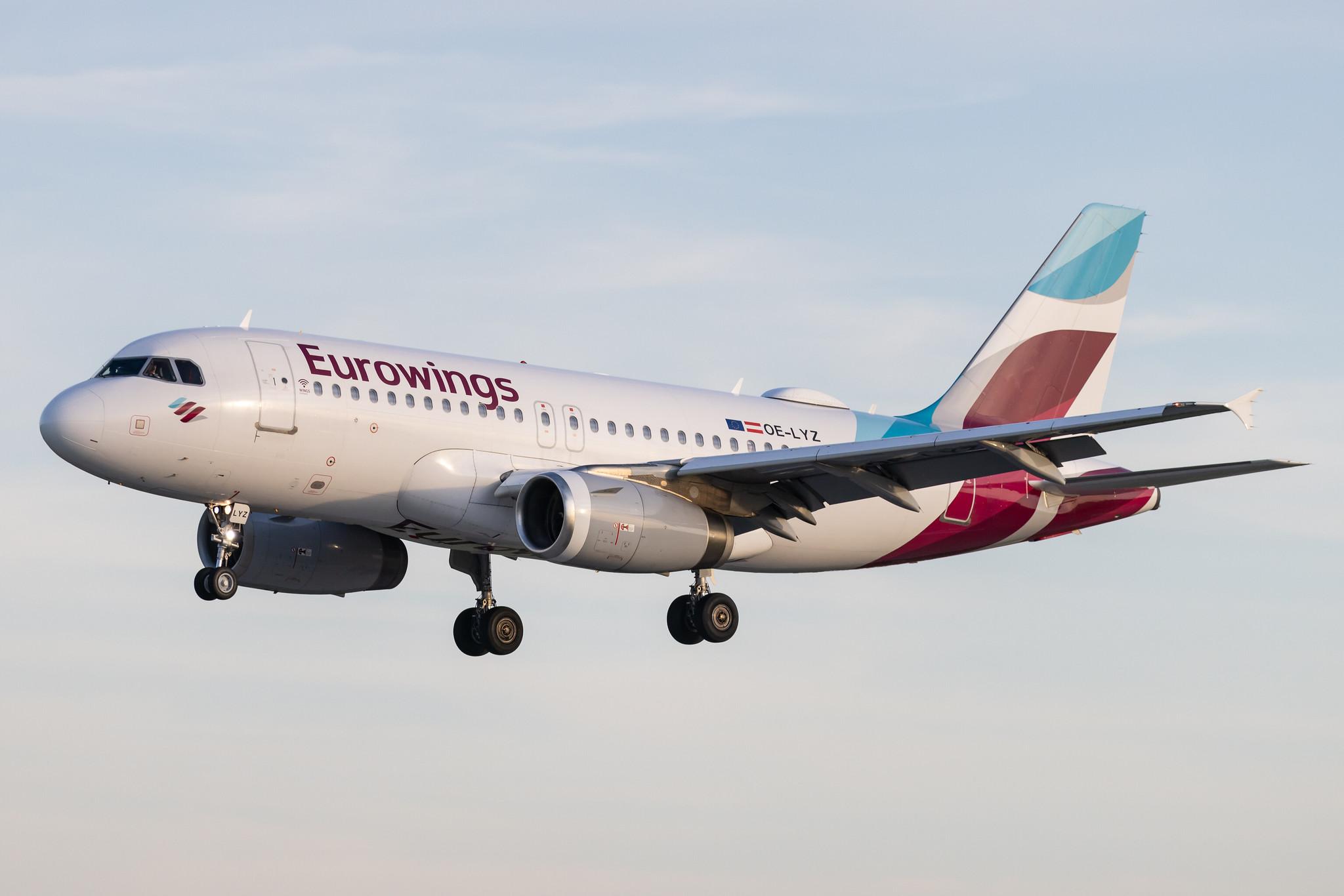 Hamburg Airport: Eurowings (EW / EWG) | Operator: Eurowings Europe |  Airbus A319-132 A319 | OE-LYZ | MSN 4227