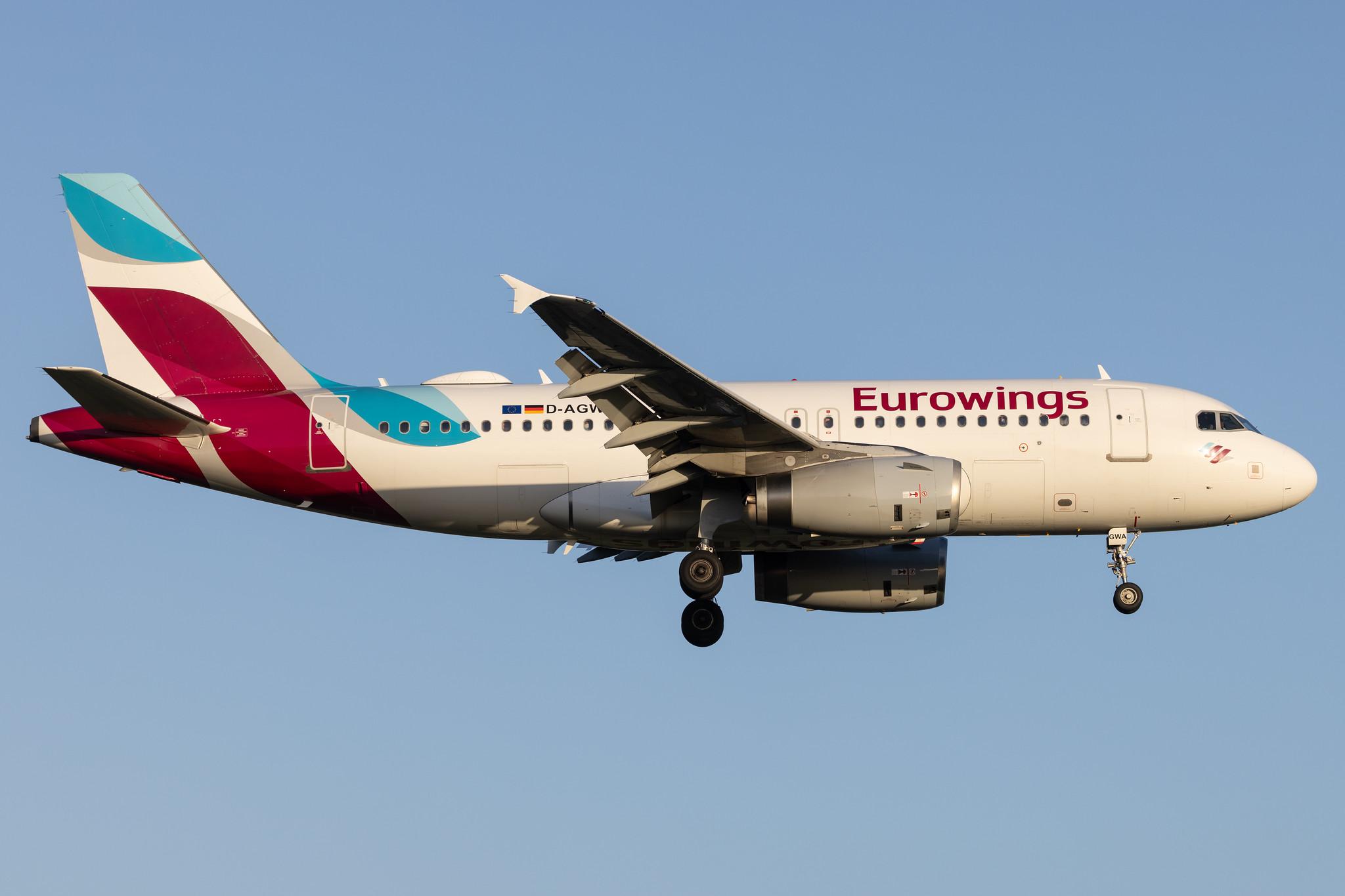 Hamburg Airport: Eurowings (EW / EWG) |  Airbus A319-132 A319 | D-AGWA | MSN 2813