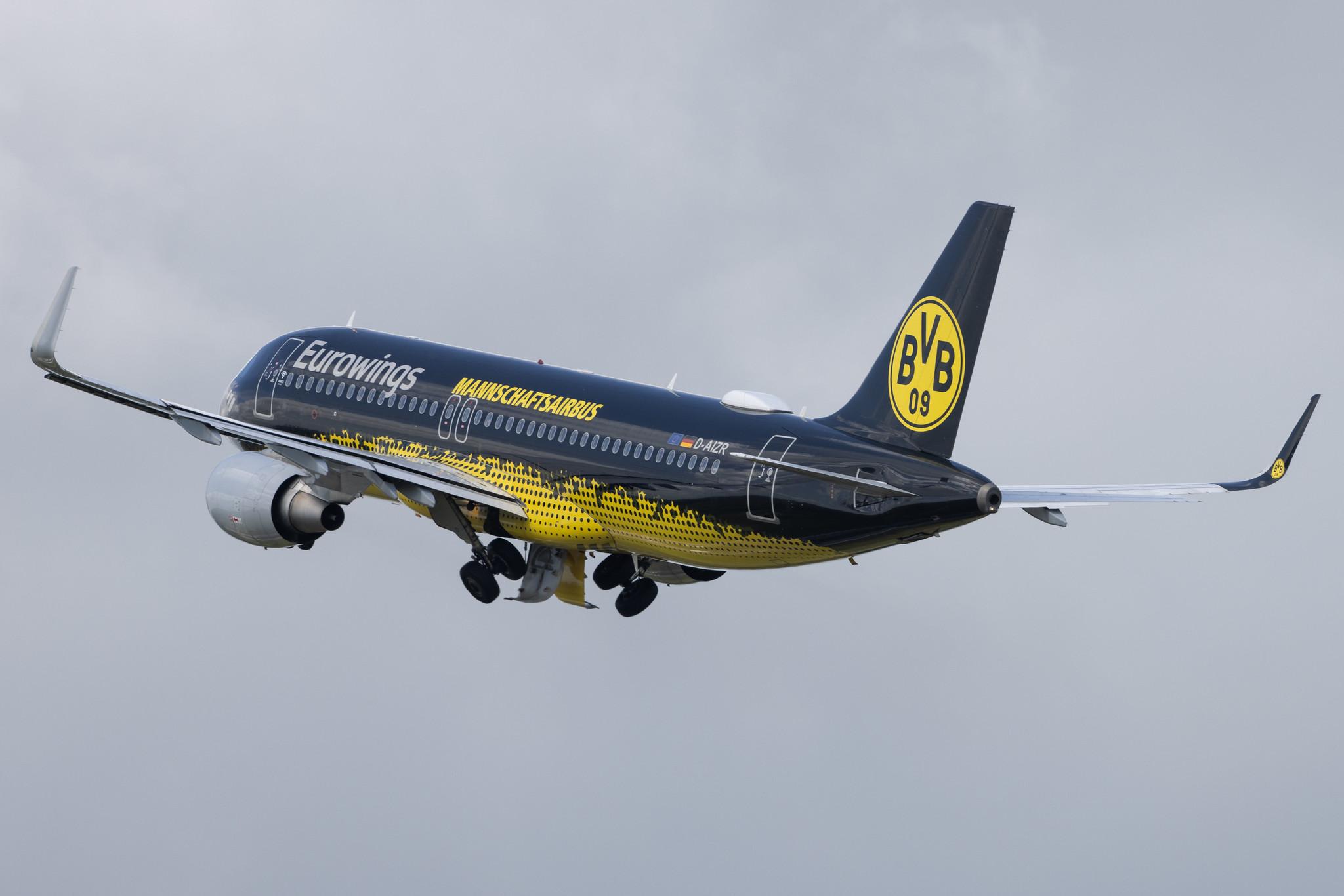 Hamburg Airport: Eurowings (EW / EWG) |  Livery: Borussia Dortmund Livery |  Airbus A320-214 A320 | D-AIZR | MSN 5525