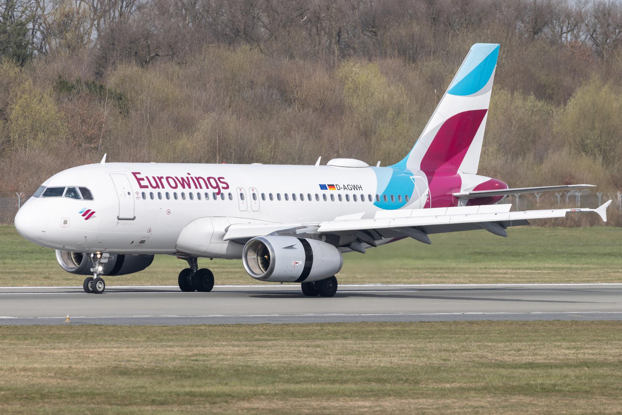 Hamburg Airport: Eurowings (EW / EWG) |  Airbus A319-132 A319 | D-AGWH | MSN 3352