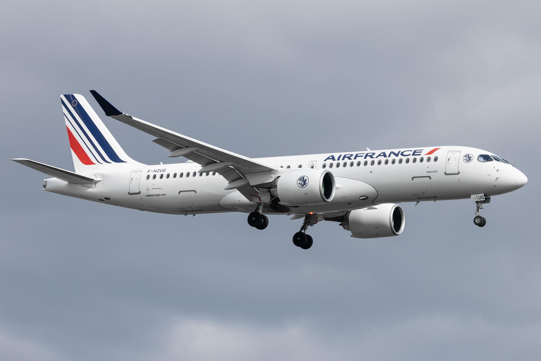 Hamburg Airport: Air France (AF / AFR) |  Airbus A220-300 BCS3 | F-HZUG | MSN 55155