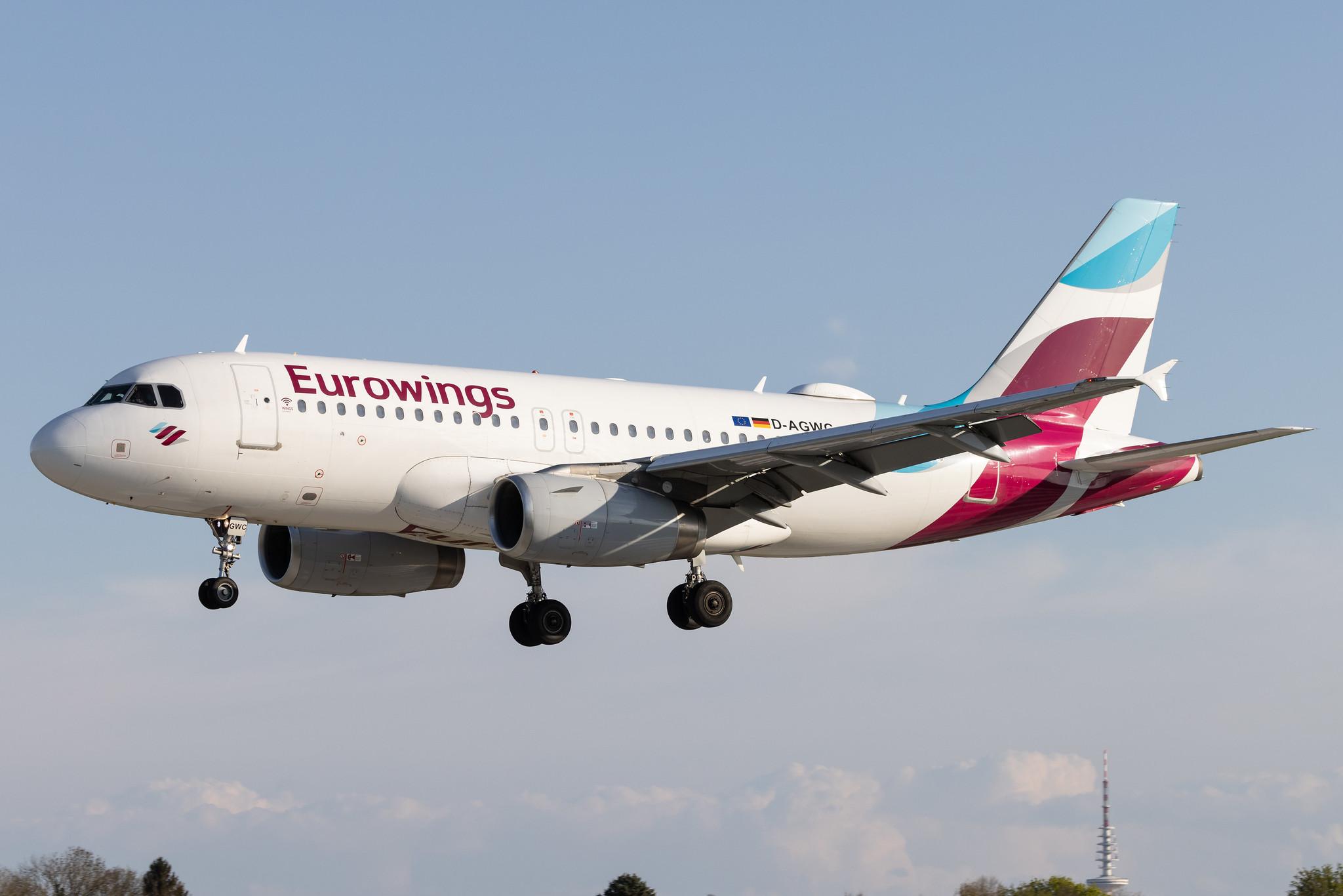 Hamburg Airport: Eurowings (EW / EWG) |  Airbus A319-132 A319 | D-AGWC | MSN 2976