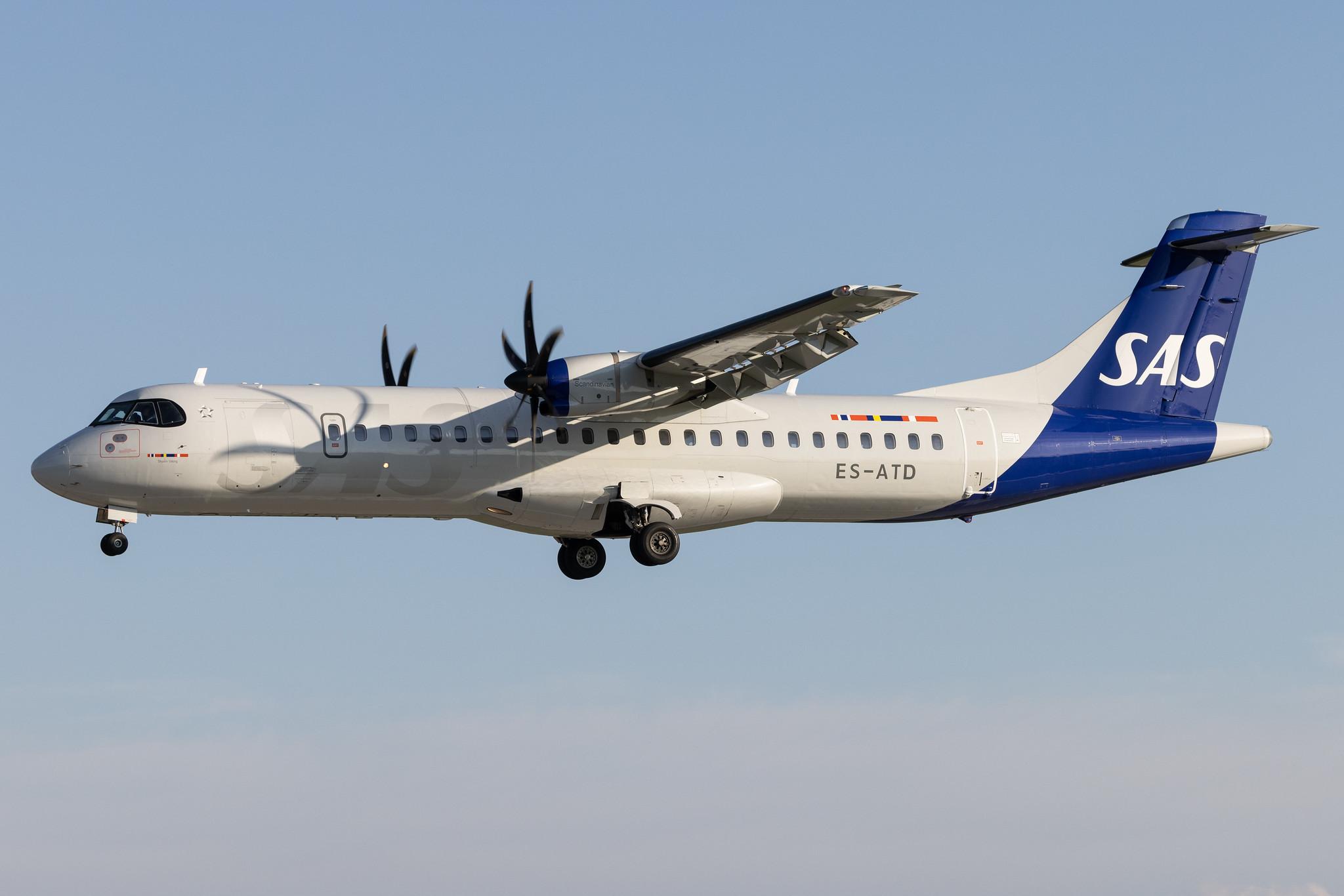 Hamburg Airport: SAS (SK / SAS) | Operator: Xfly |  ATR 72-600 AT76 | ES-ATD | MSN 1165