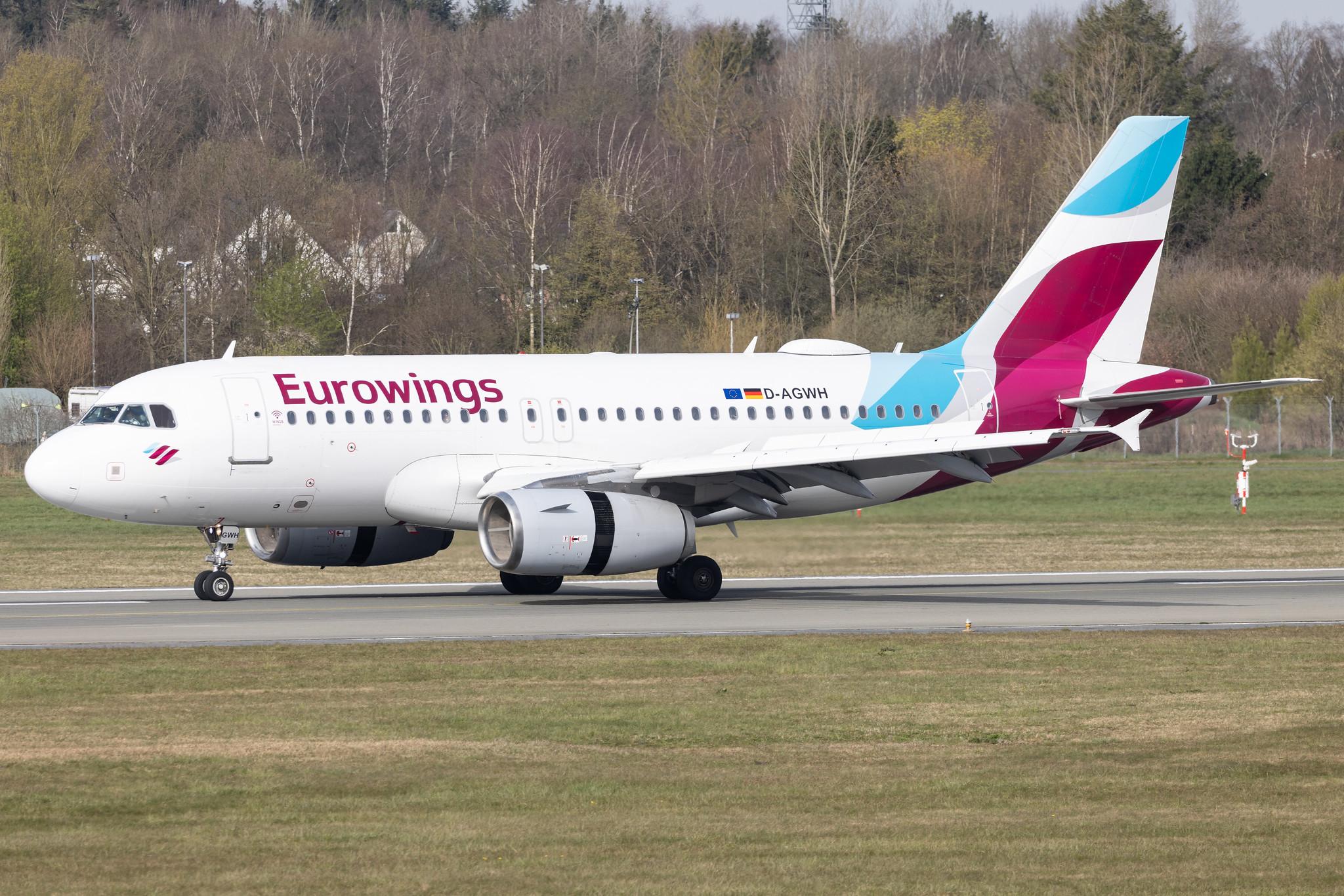 Hamburg Airport: Eurowings (EW / EWG) |  Airbus A319-132 A319 | D-AGWH | MSN 3352
