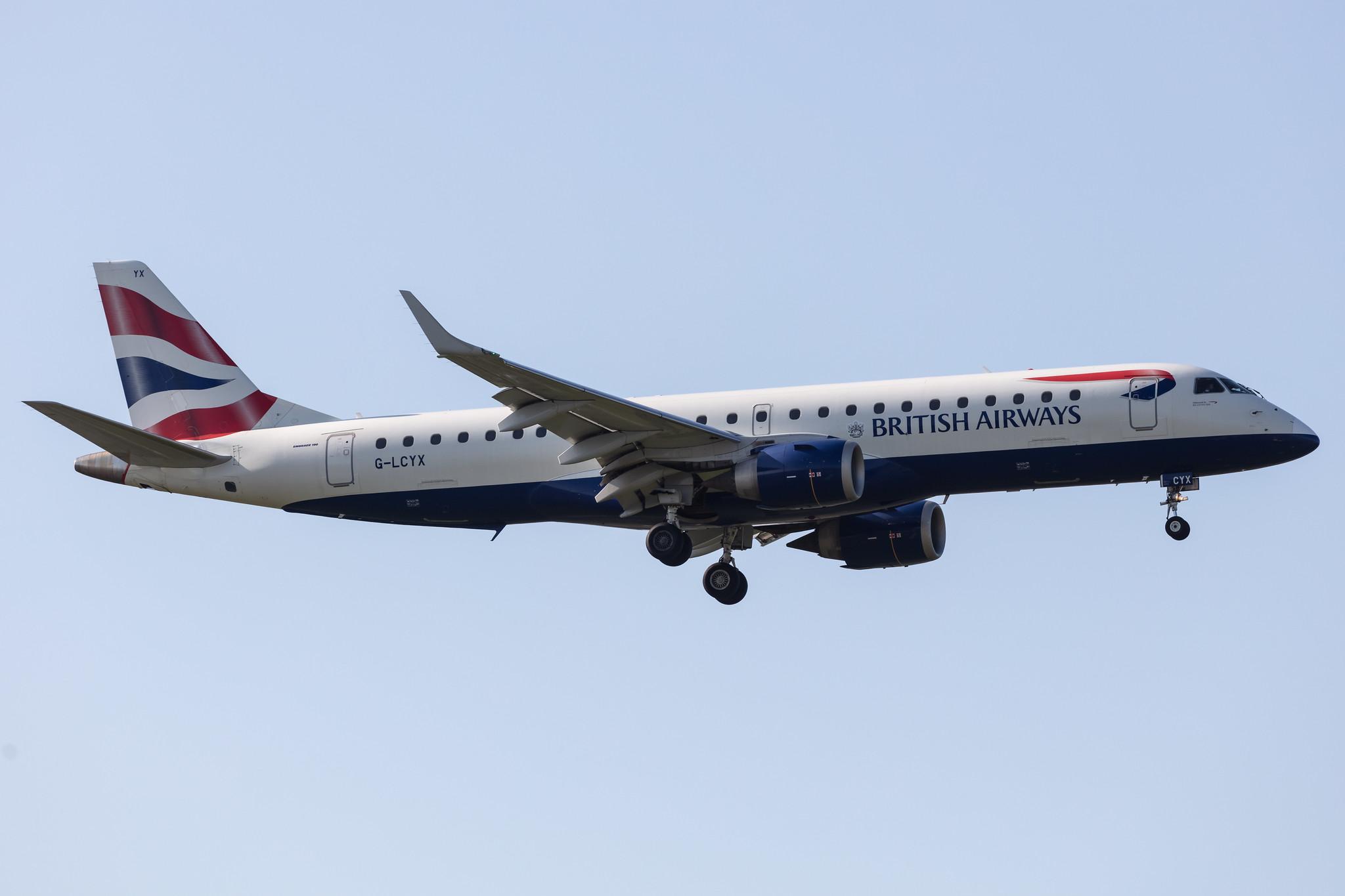 Amsterdam Schiphol: British Airways (BA / BAW) | Operator: BA CityFlyer |  Embraer E190SR E190 | G-LCYX | MSN 19000178