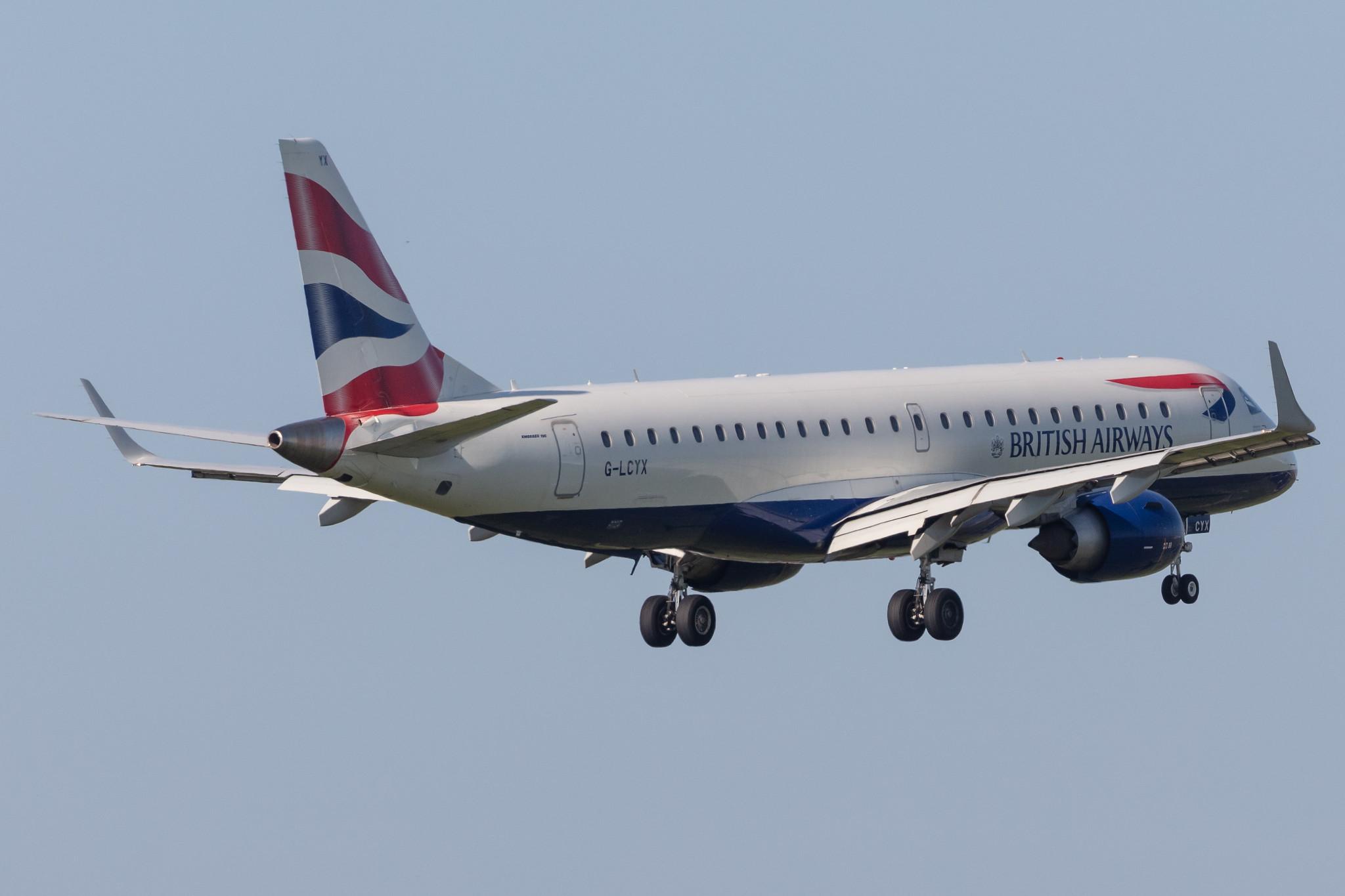 Amsterdam Schiphol: British Airways (BA / BAW) | Operator: BA CityFlyer |  Embraer E190SR E190 | G-LCYX | MSN 19000178