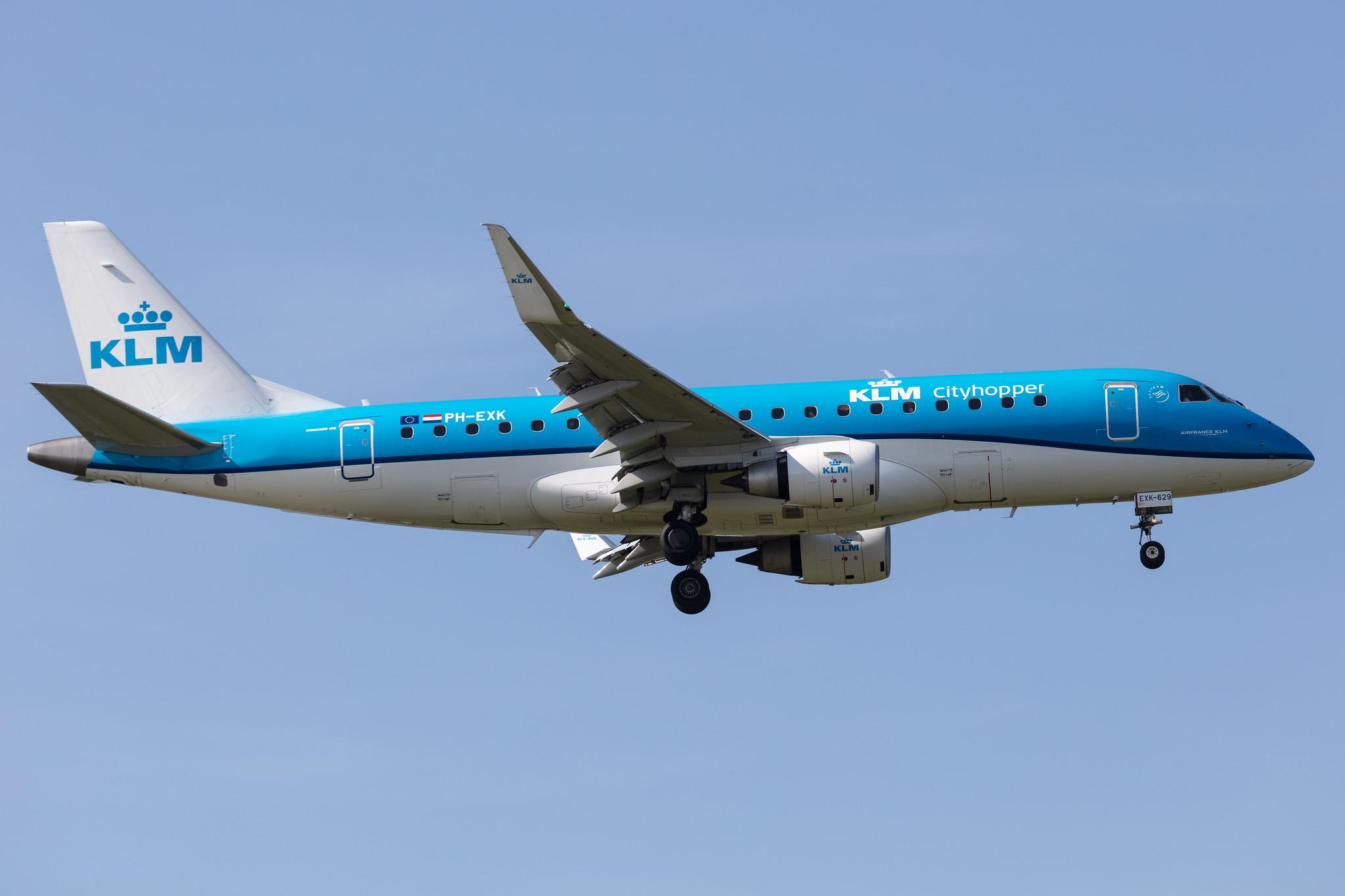 Amsterdam Schiphol: KLM (KL / KLM) | Operator: KLM Cityhopper |  Embraer E175STD E75L | PH-EXK | MSN 17000629