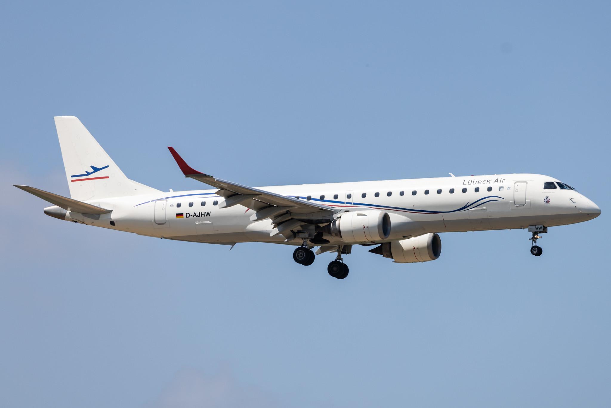 Flughafen Lübeck: Lubeck Air (6I / MMD) | Operator: German Airways |  Embraer E190LR E190 | D-AJHW | MSN 19000061