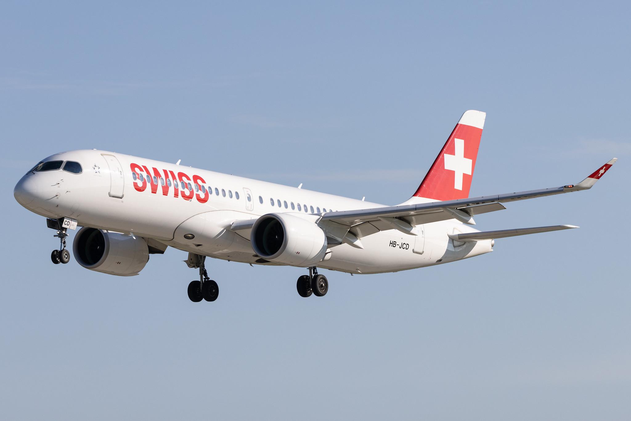 Hamburg Airport: Swiss (LX / SWR) |  Airbus A220-300 BCS3 | HB-JCD | MSN 55013