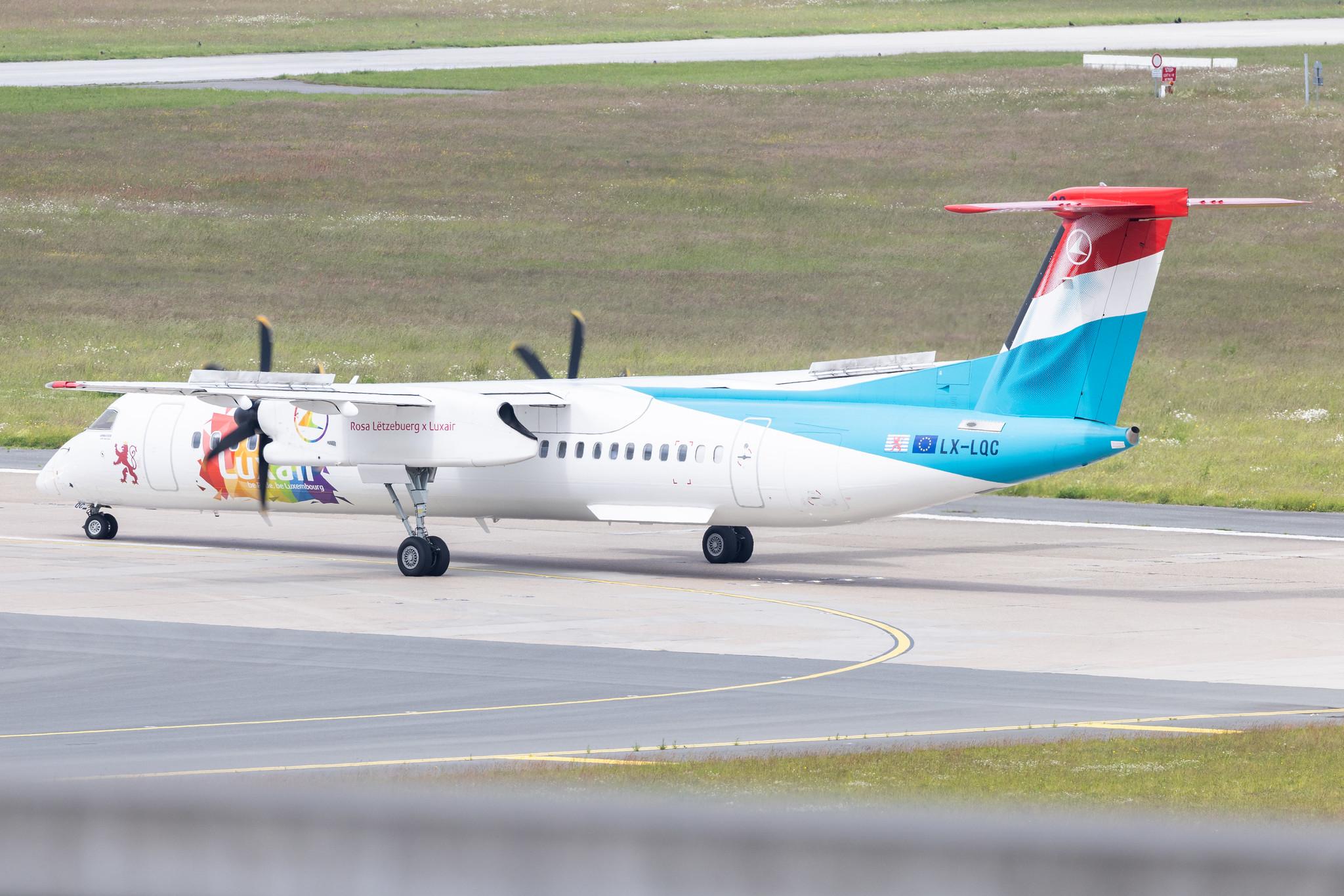 Hamburg Airport: Luxair (LG / LGL) |  De Havilland Canada Dash 8-400 DH8D | LX-LQC | MSN 4513