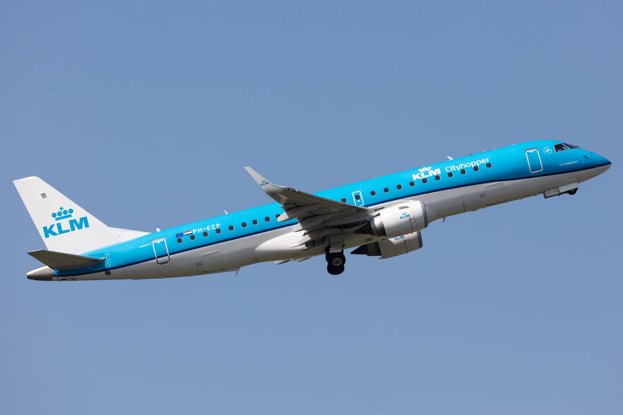 Amsterdam Schiphol: KLM (KL / KLM) | Operator: KLM Cityhopper |  Embraer E190STD E190 | PH-EZP | MSN 19000347