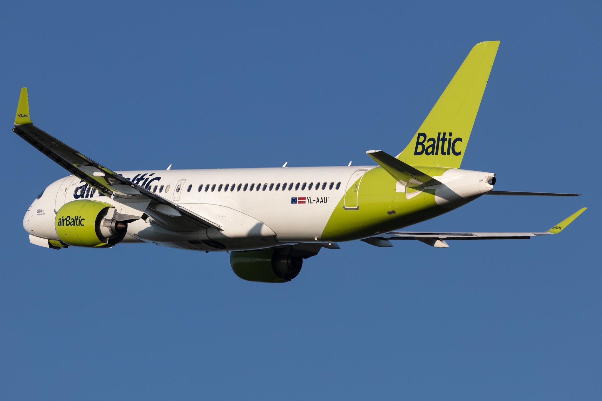 Amsterdam Schiphol: Air Baltic (BT / BTI) |  Airbus A220-300 BCS3 | YL-AAU | MSN 55064