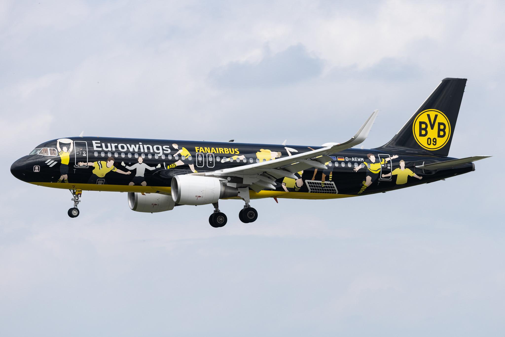 Hamburg Airport: Eurowings (EW / EWG) |  Livery: BVB FanAirbus |  Airbus A320-214 A320 | D-AEWM | MSN 7259