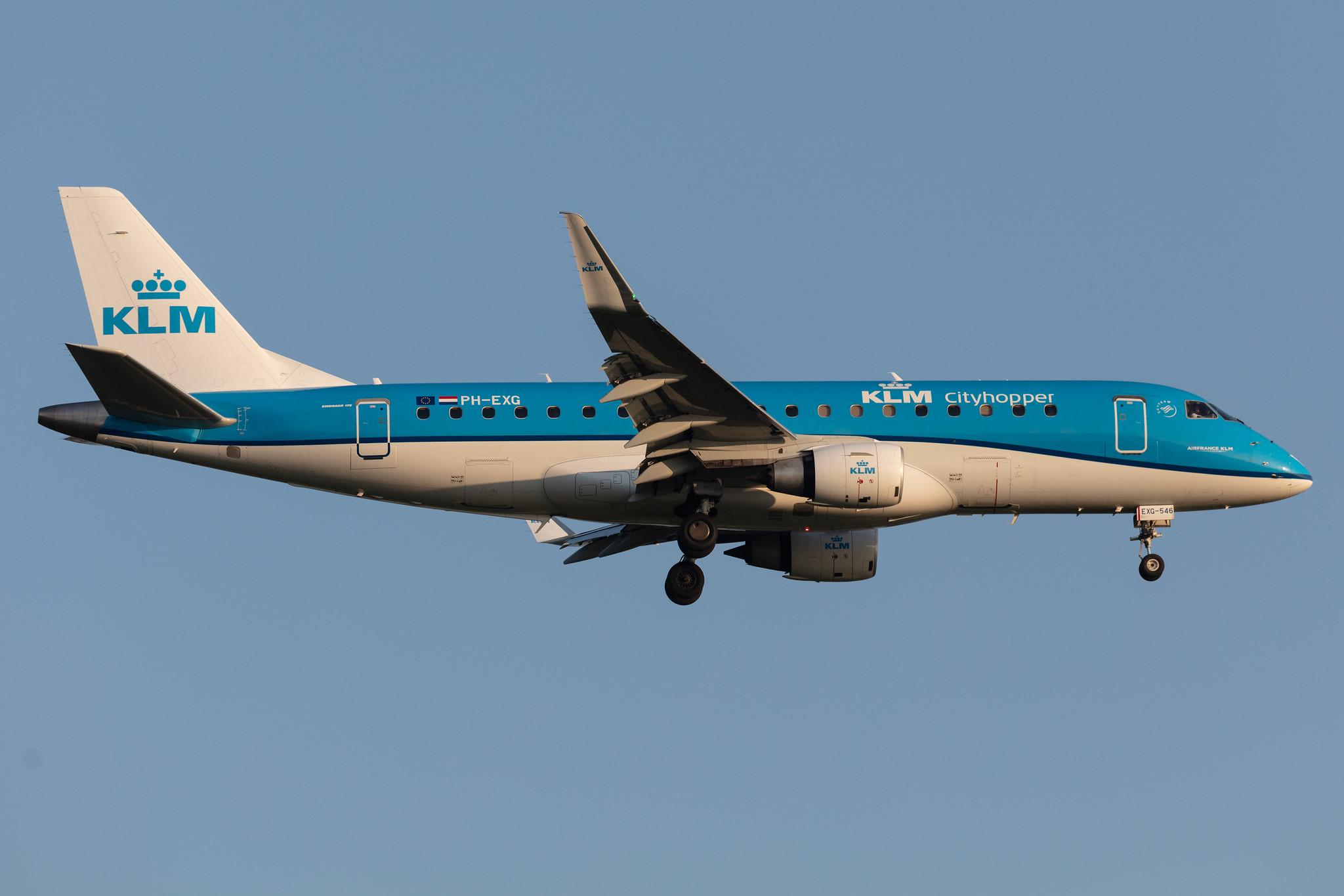 Amsterdam Schiphol: KLM (KL / KLM) | Operator: KLM Cityhopper |  Embraer E175STD E75L | PH-EXG | MSN 17000546