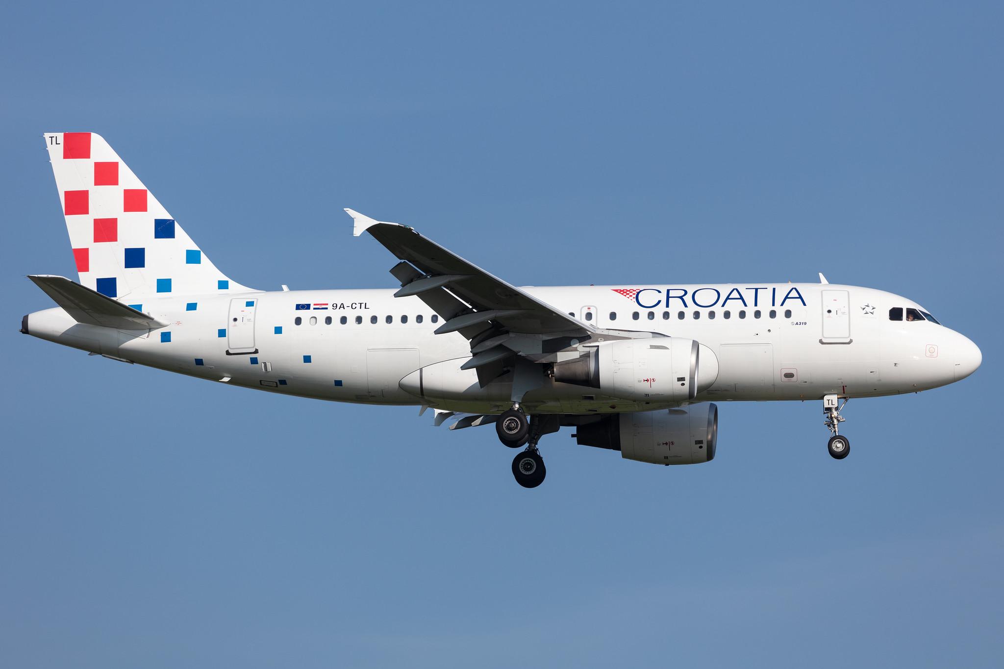 Amsterdam Schiphol: Croatia Airlines (OU / CTN) |  Airbus A319-112 A319 | 9A-CTL | MSN 1252