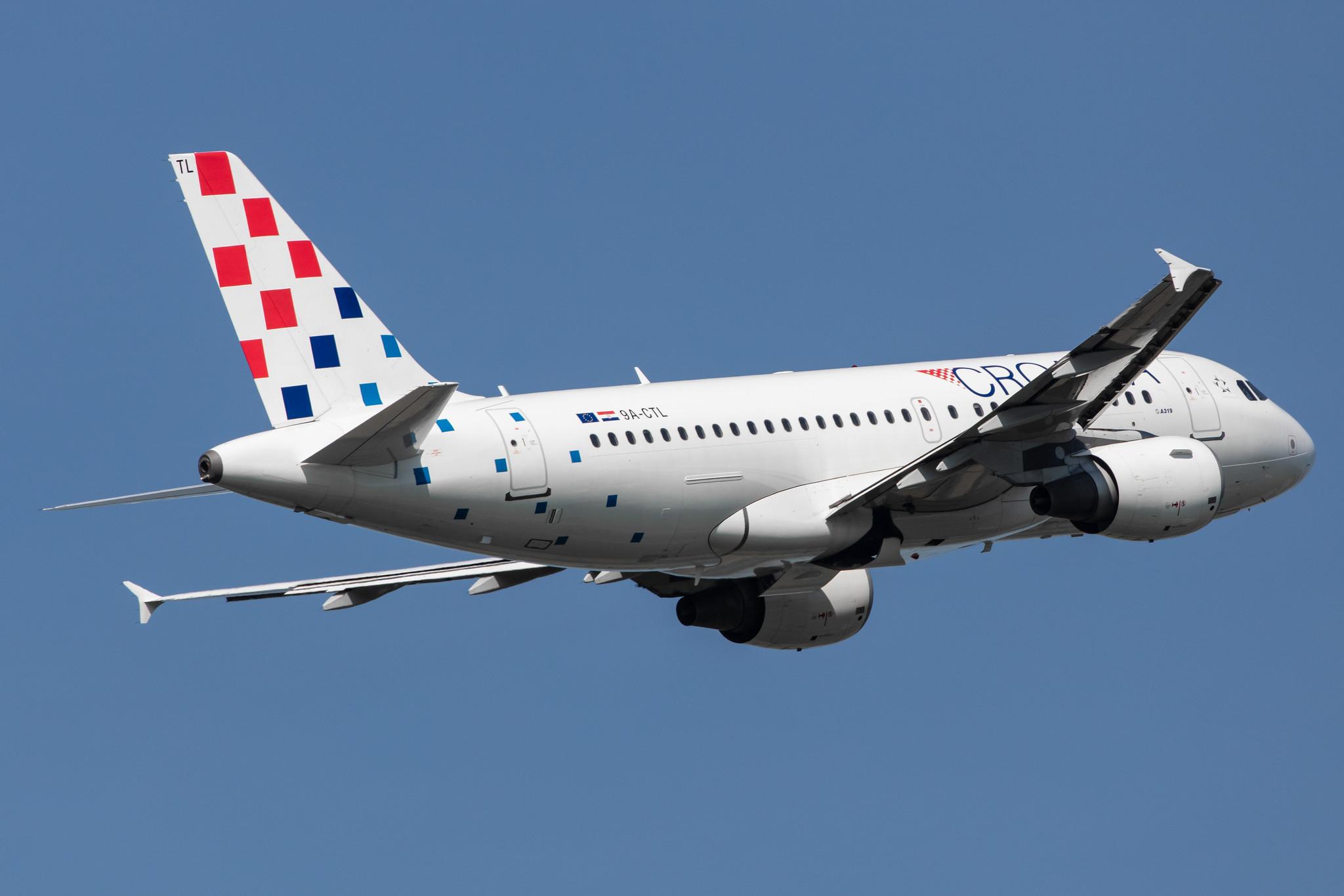 Amsterdam Schiphol: Croatia Airlines (OU / CTN) |  Airbus A319-112 A319 | 9A-CTL | MSN 1252
