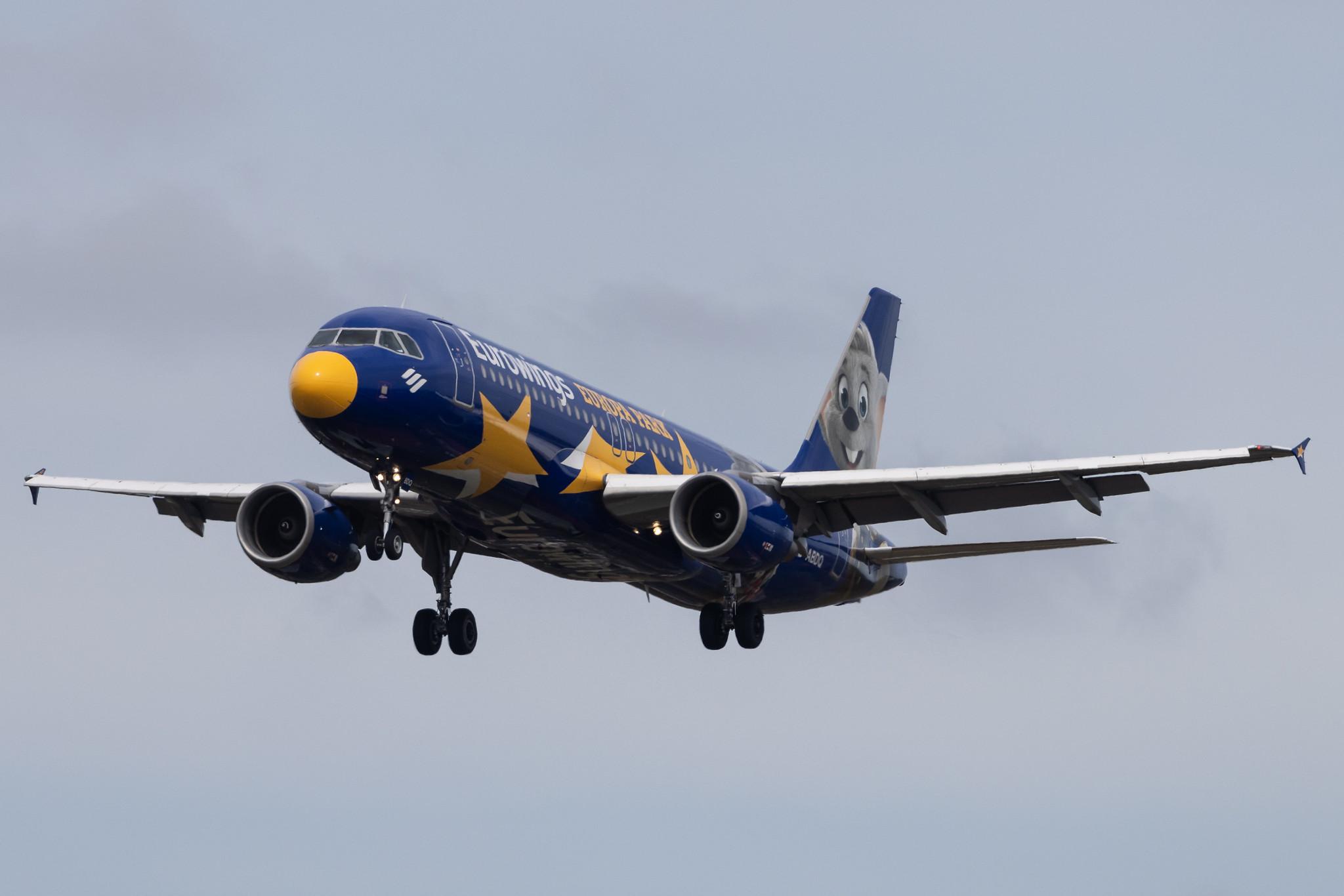 Hamburg Airport: Eurowings (EW / EWG) |  Livery: Europa Park Livery |  Airbus A320-214 A320 | D-ABDQ | MSN 3121