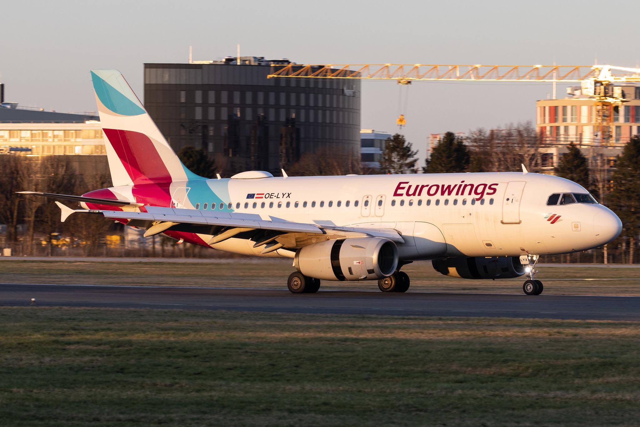 Hamburg Airport: Eurowings (EW / EWG) | Operator: Eurowings Europe |  Airbus A319-132 A319 | OE-LYX | MSN 4285