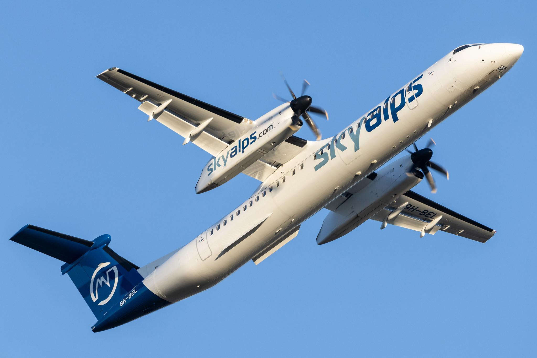 Hamburg Airport: SkyAlps |  De Havilland Canada Dash 8-400 DH8D | 9H-BEL | MSN 4230