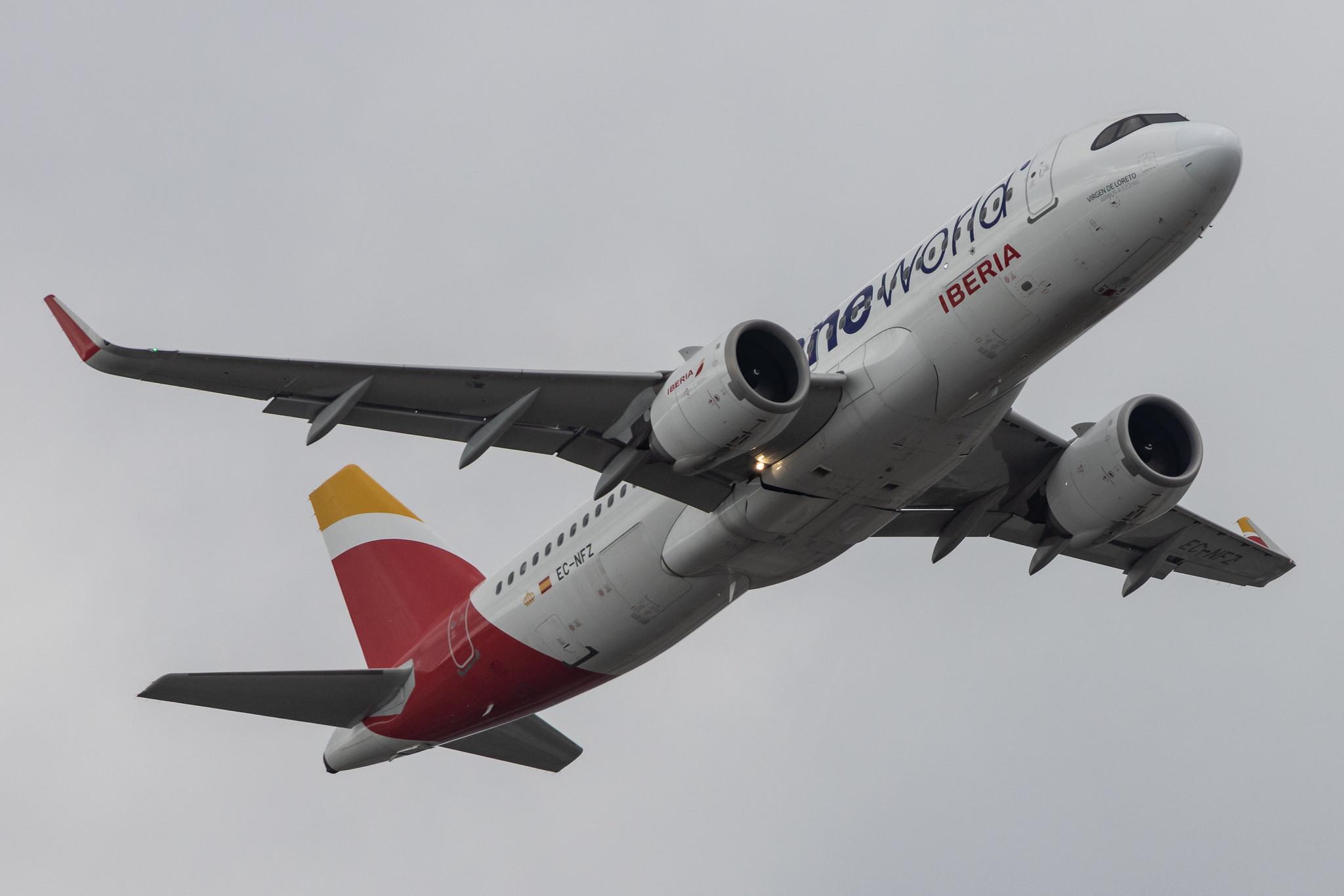 London Heathrow: Iberia (IB / IBE) |  Livery: Oneworld Livery |  Airbus A320-251N A20N | EC-NFZ | MSN 10002