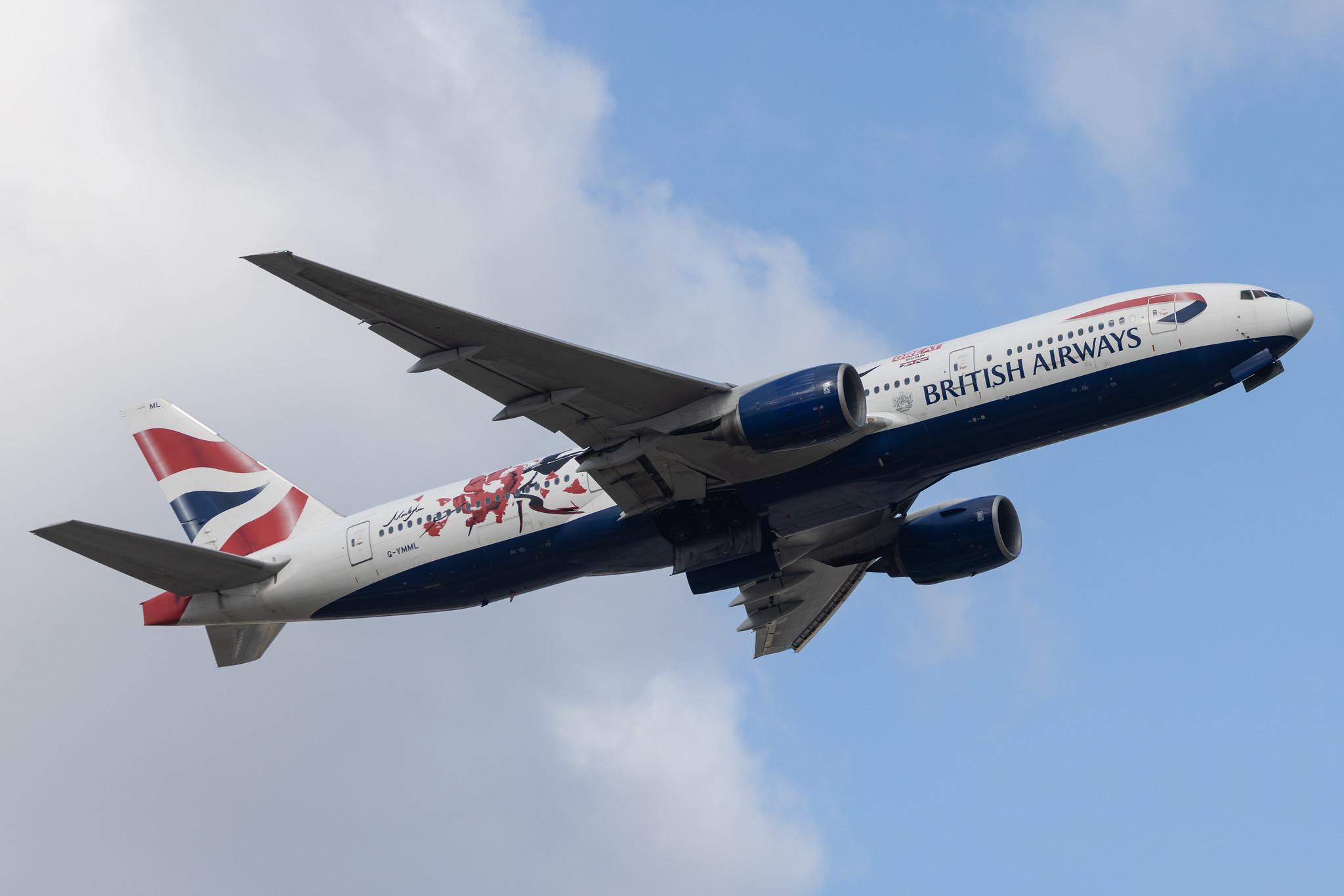 London Heathrow: British Airways (BA / BAW) |  Livery: GREAT Festival of Creativity |  Boeing 777-236(ER) B772 | G-YMML | MSN 30313