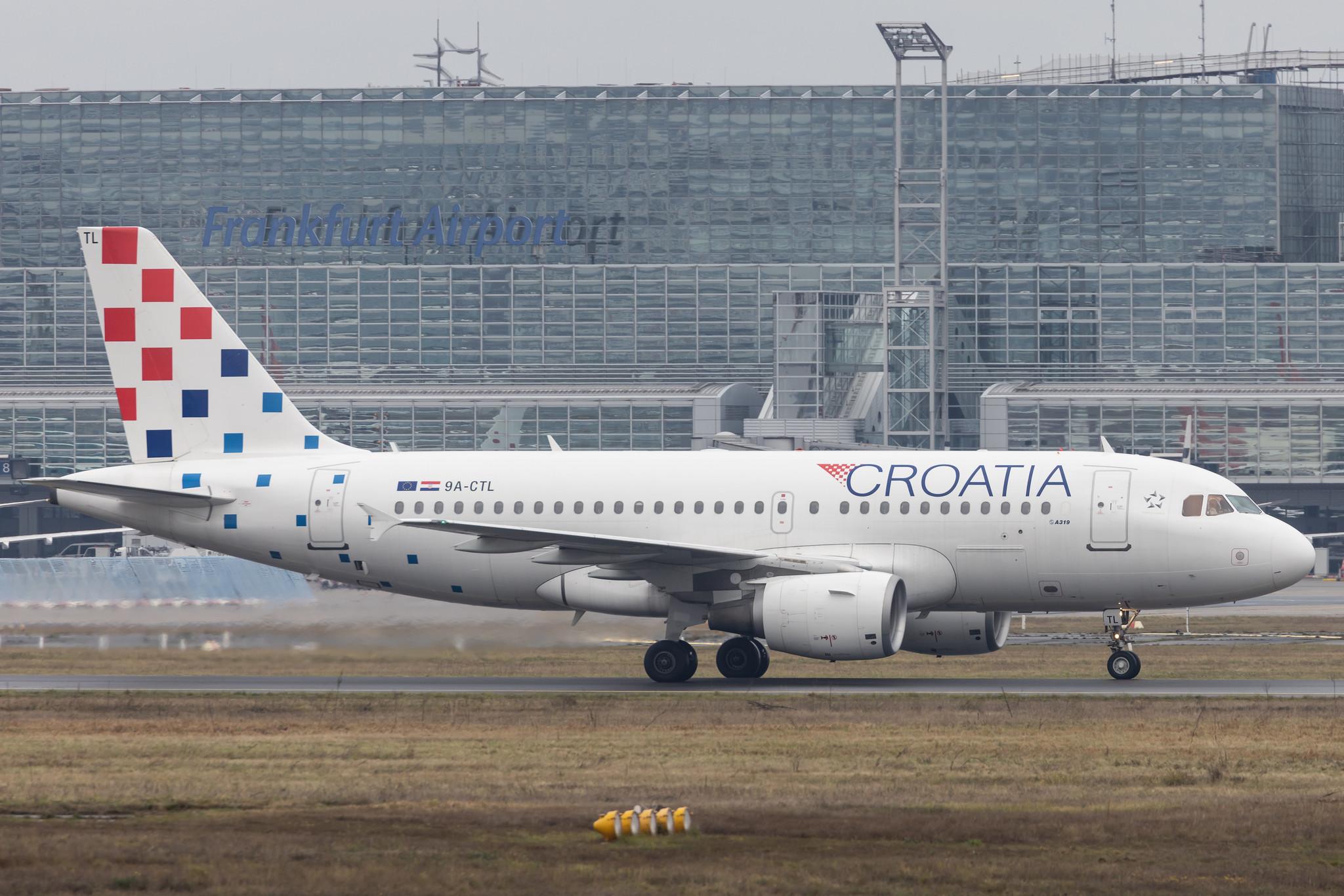 Frankfurt Airport: Croatia Airlines (OU / CTN) |  Airbus A319-112 A319 | 9A-CTL | MSN 1252