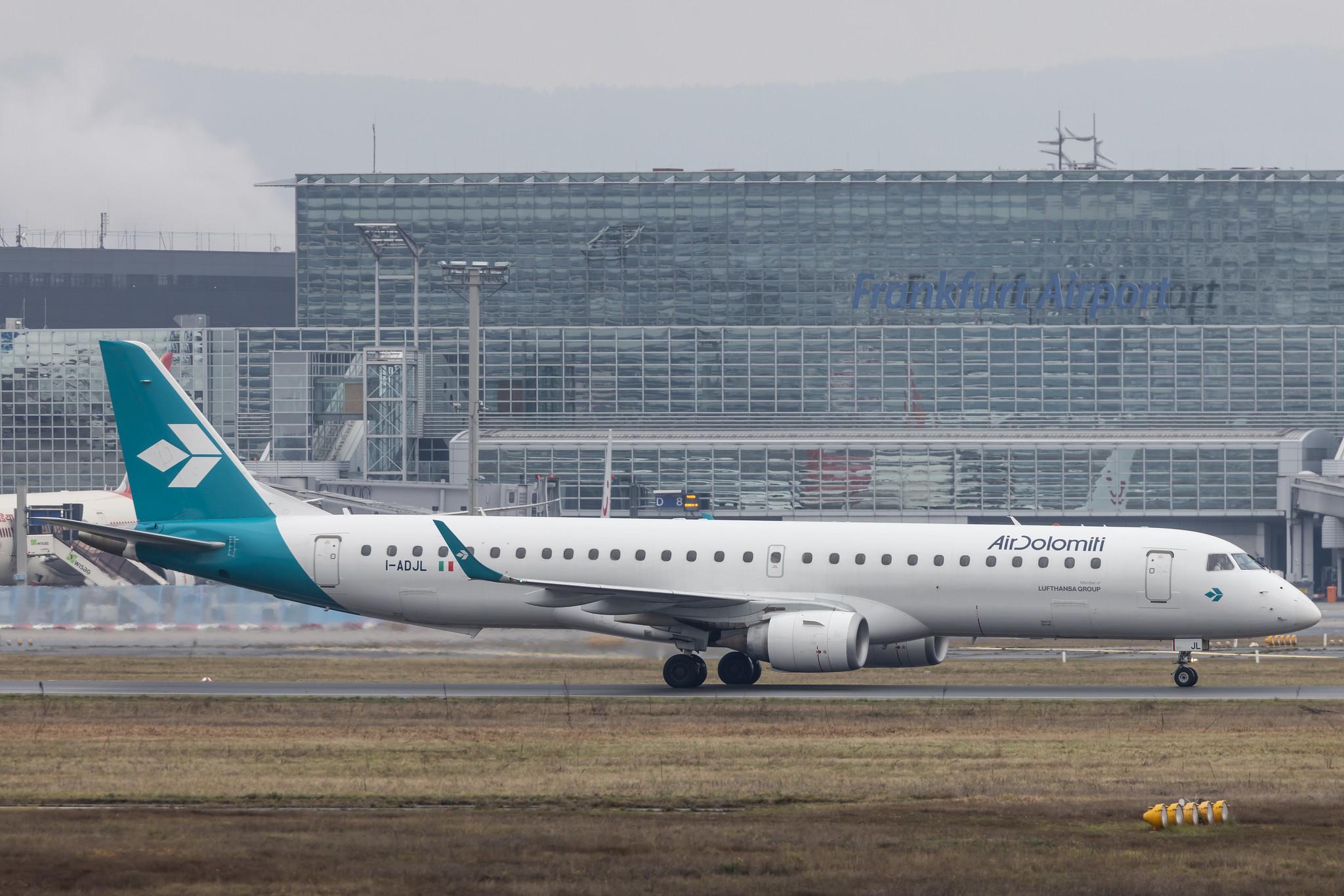 Frankfurt Airport: Air Dolomiti (EN / DLA) |  Embraer E195LR E195 | I-ADJL | MSN 19000256