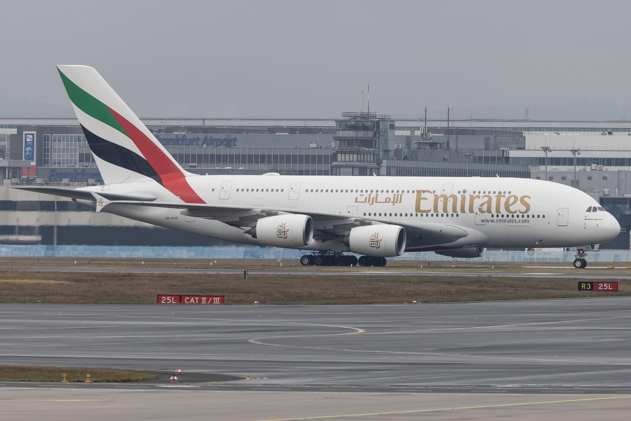 Frankfurt Airport: Emirates (EK / UAE) |  Airbus A380-861 A388 | A6-EOD | MSN 168