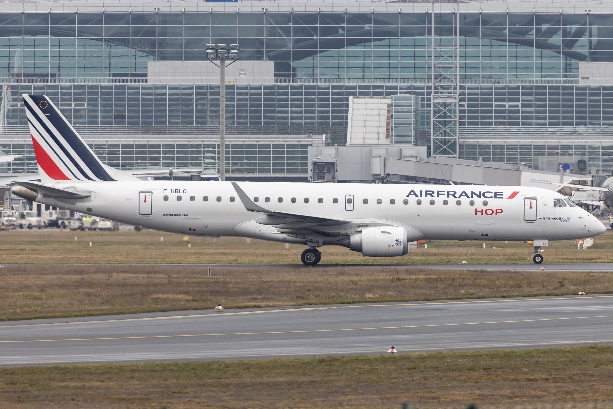 Frankfurt Airport: Air France (AF / AFR) | Operator: Air France Hop |  Embraer E190STD E190 | F-HBLO | MSN 19000770