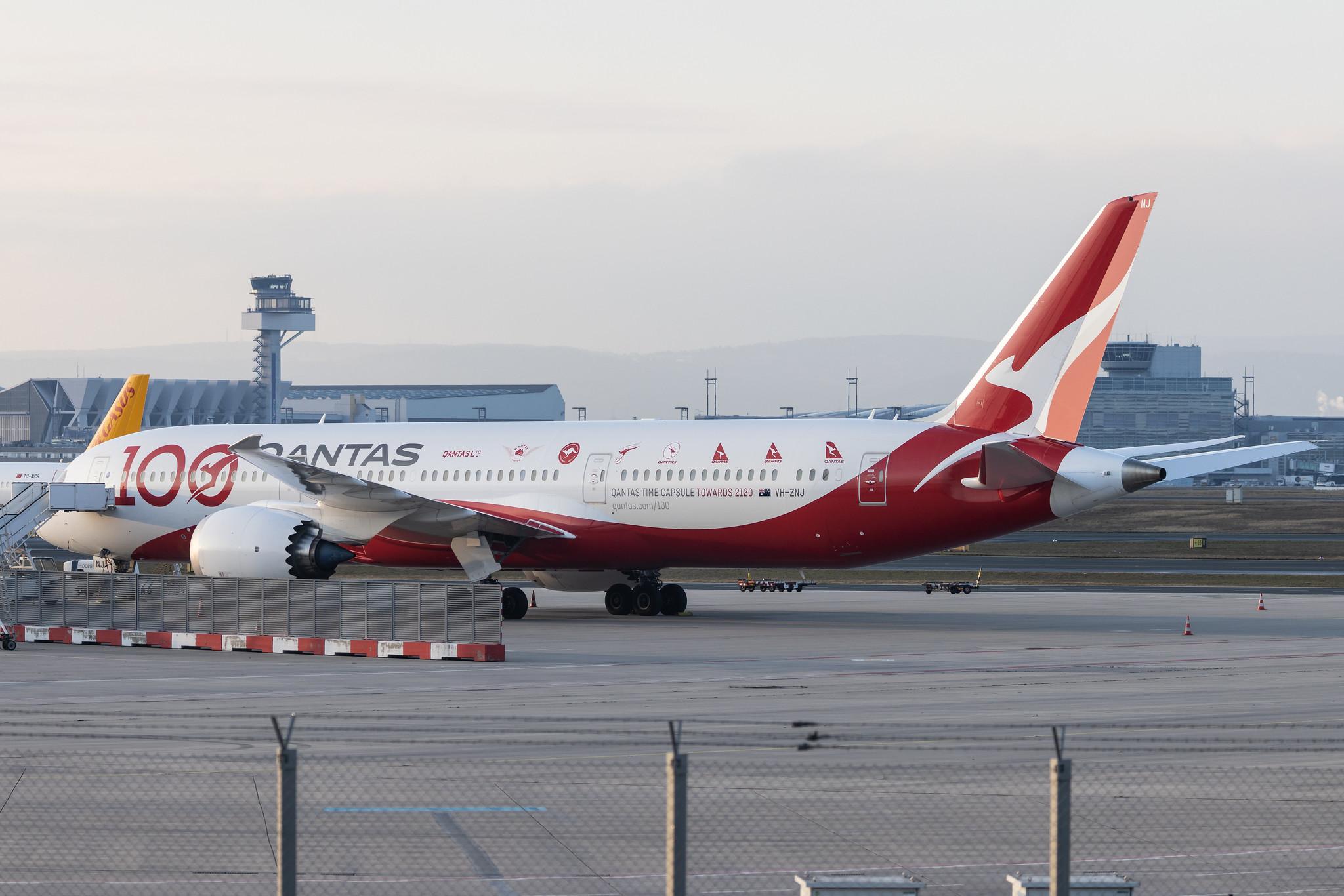 Frankfurt Airport: Qantas (QF / QFA) |  Livery: 100th Anniversary Livery |  Boeing 787-9 Dreamliner B789 | VH-ZNJ | MSN 66074