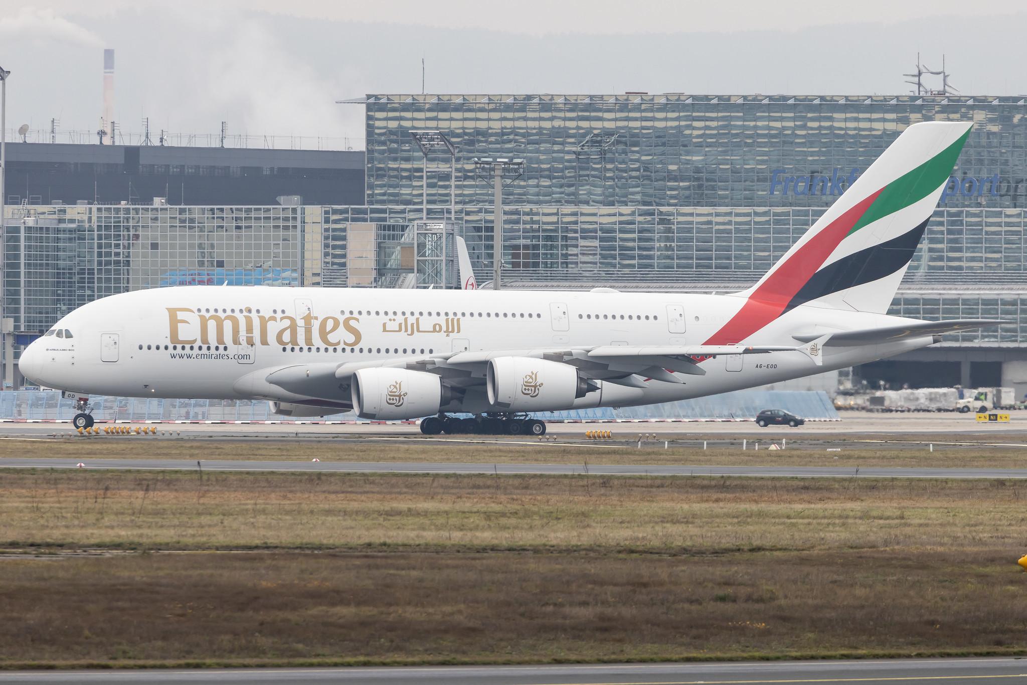 Frankfurt Airport: Emirates (EK / UAE) |  Airbus A380-861 A388 | A6-EOD | MSN 168