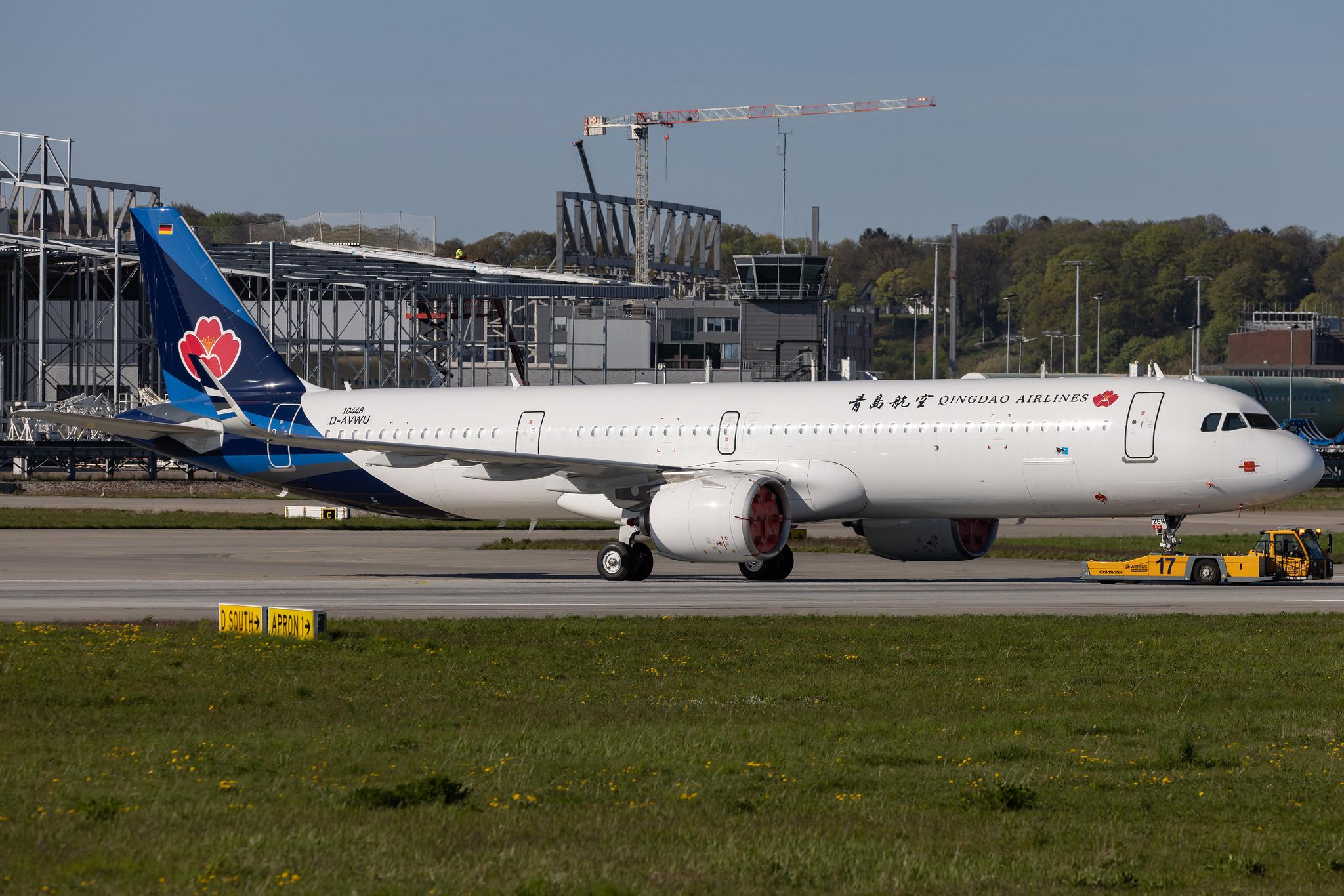 Hamburg Finkenwerder: Qingdao Airlines (QW / QDA) | Airbus A321-271NX A21N | D-AVWU | B-326M | MSN 10448