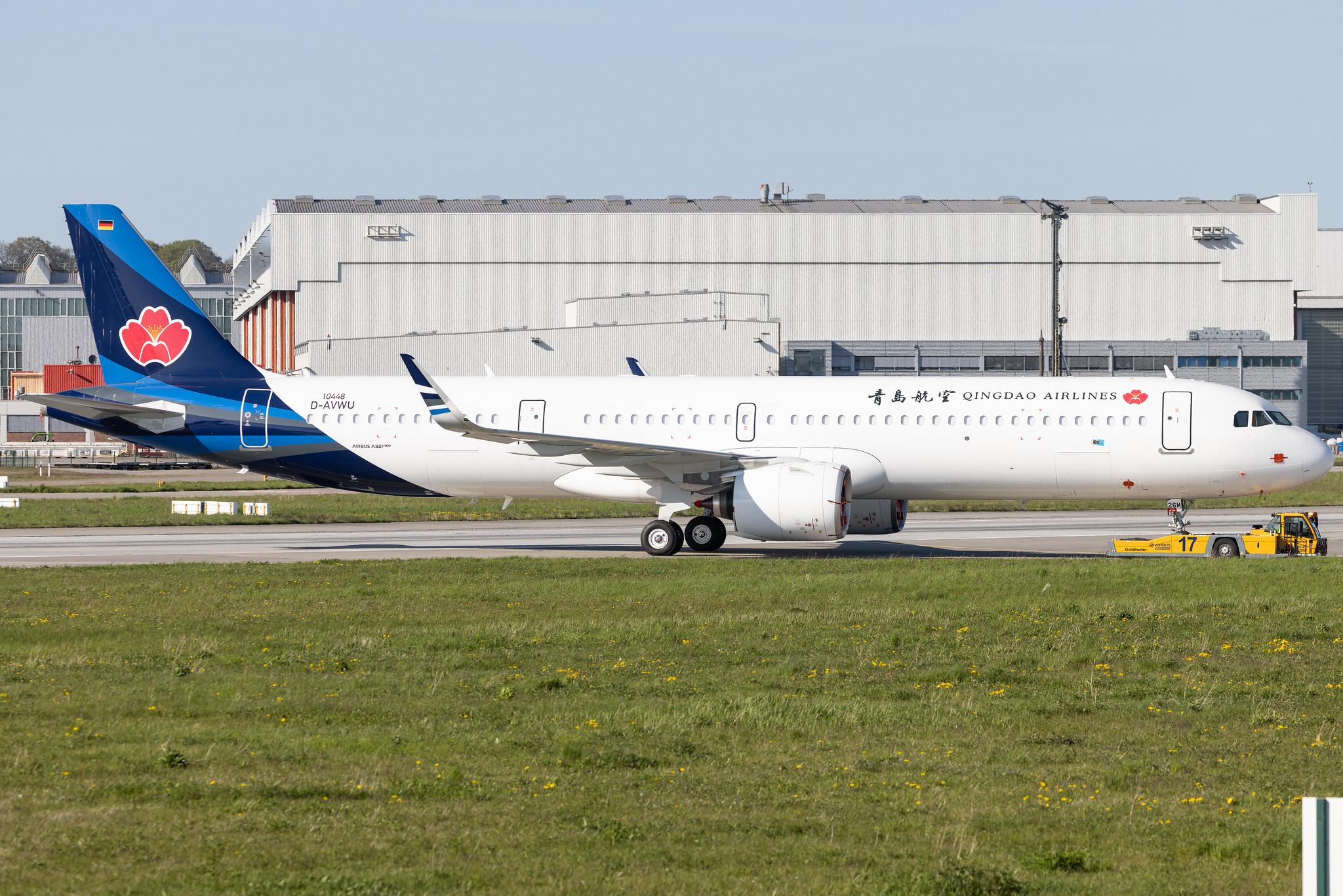 Hamburg Finkenwerder: Qingdao Airlines (QW / QDA) | Airbus A321-271NX A21N | D-AVWU | B-326M | MSN 10448
