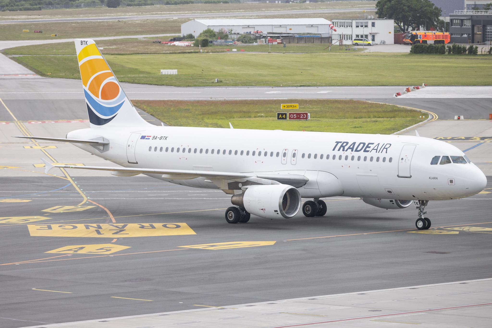 Hamburg Airport: Trade Air (C3 / TDR) | Airbus A320-214 A320 | 9A-BTK | MSN 02569