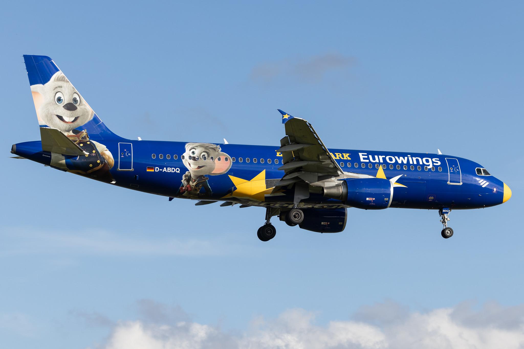 Hamburg Airport: Eurowings (EW / EWG) | Livery: Europa Park Livery | Airbus A320-214 A320 | D-ABDQ | MSN 3121