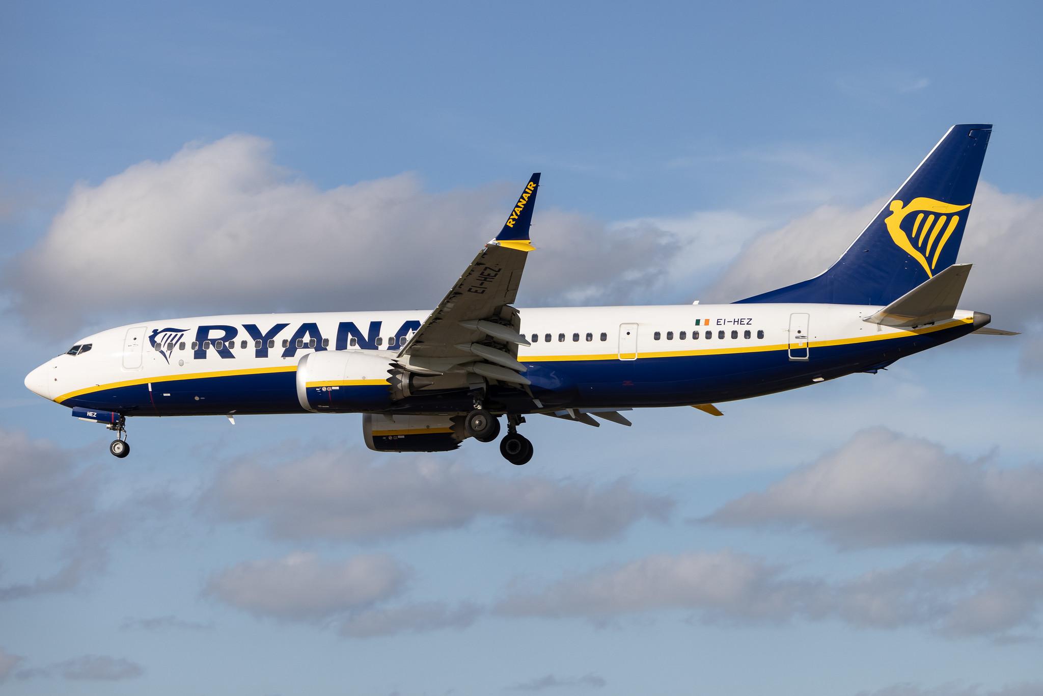 Hamburg Airport: Ryanair (FR / RYR) | Boeing 737 MAX 8-200 B38M | EI-HEZ | MSN 62312