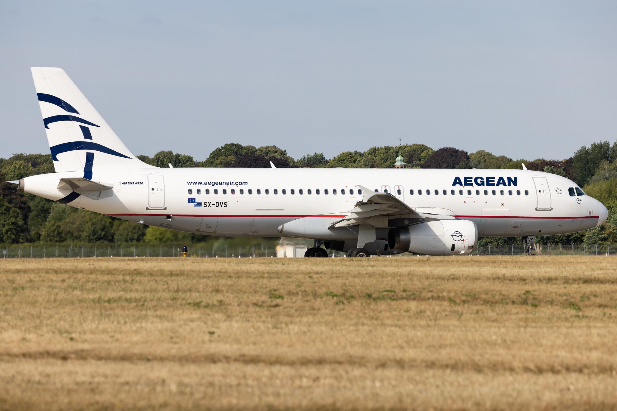 Hamburg Airport: Aegean Airlines (A3 / AEE) | Airbus A320-232 A320 | SX-DVS | MSN 3709