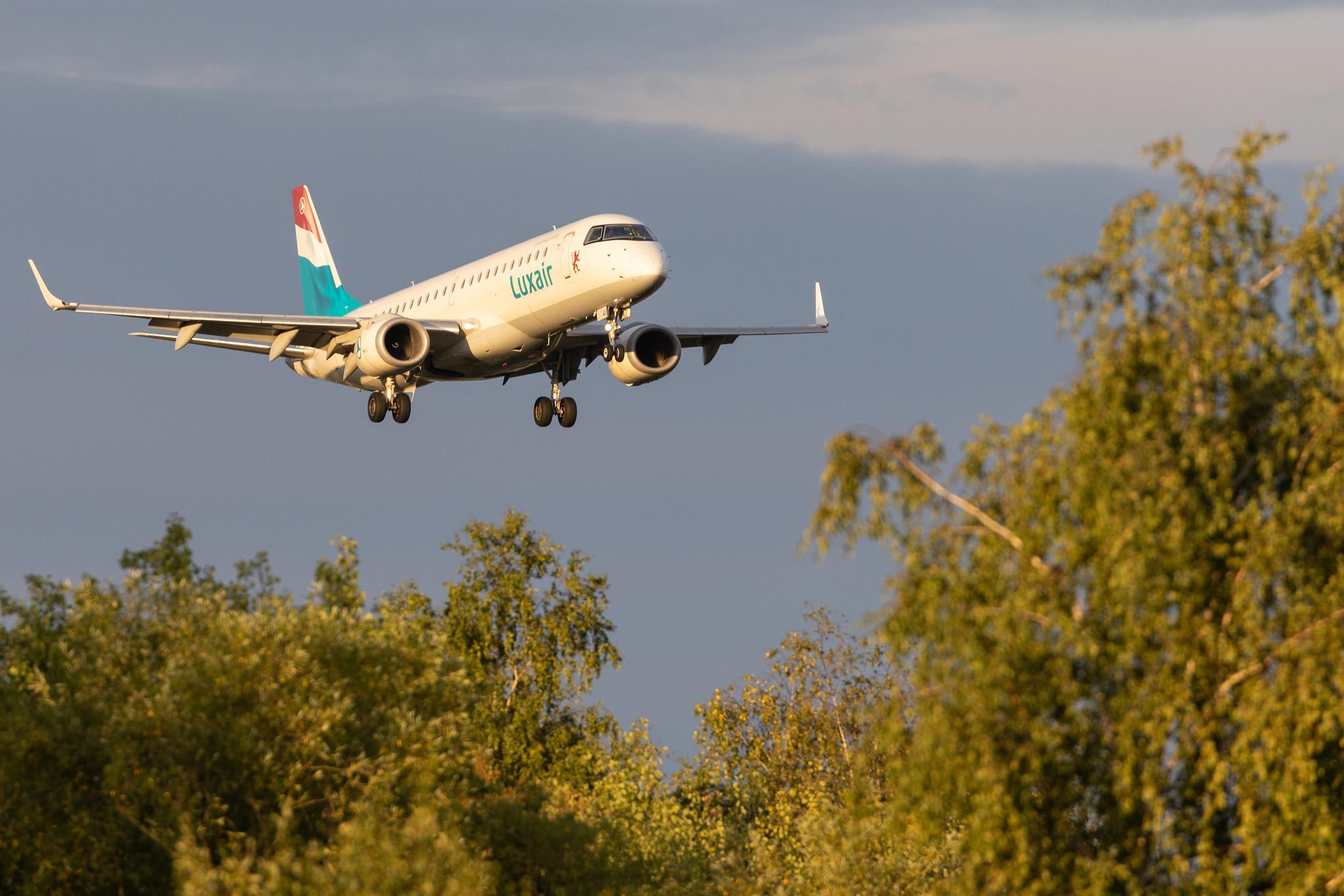 Luxembourg Findel Airport: Luxair (LG / LGL) | Operator: German Airways | Embraer E190LR E190 | D-ACJJ | MSN 19000114