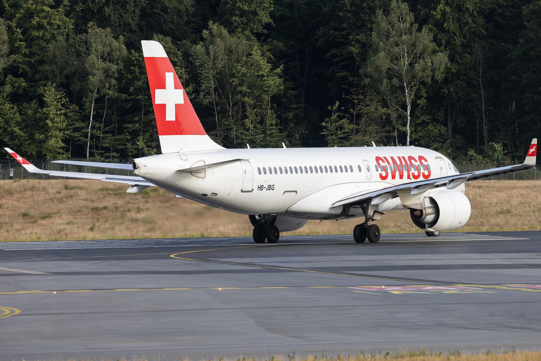 Luxembourg Findel Airport: Swiss (LX / SWR) | Airbus A220-100 BCS1 | HB-JBG | MSN 50016